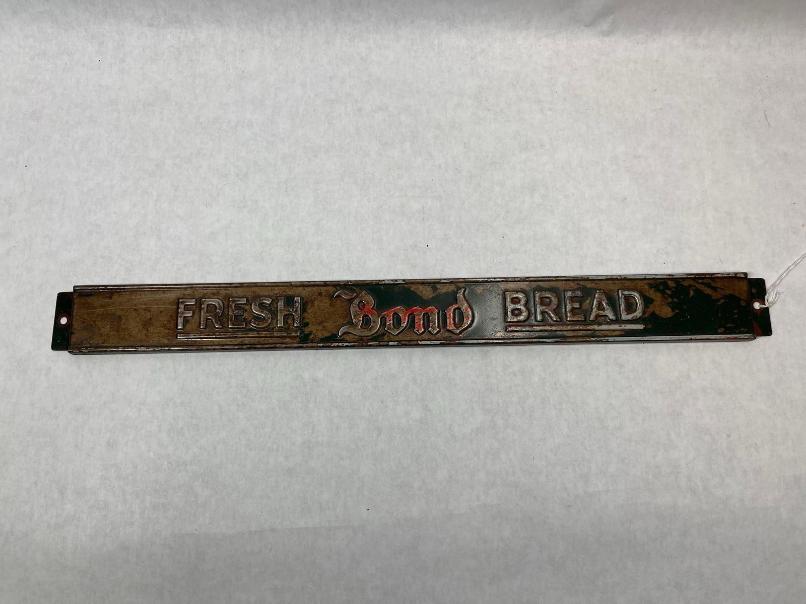 Bond Bread Embossed Tin Screen Door Push Bar (1 of 5)