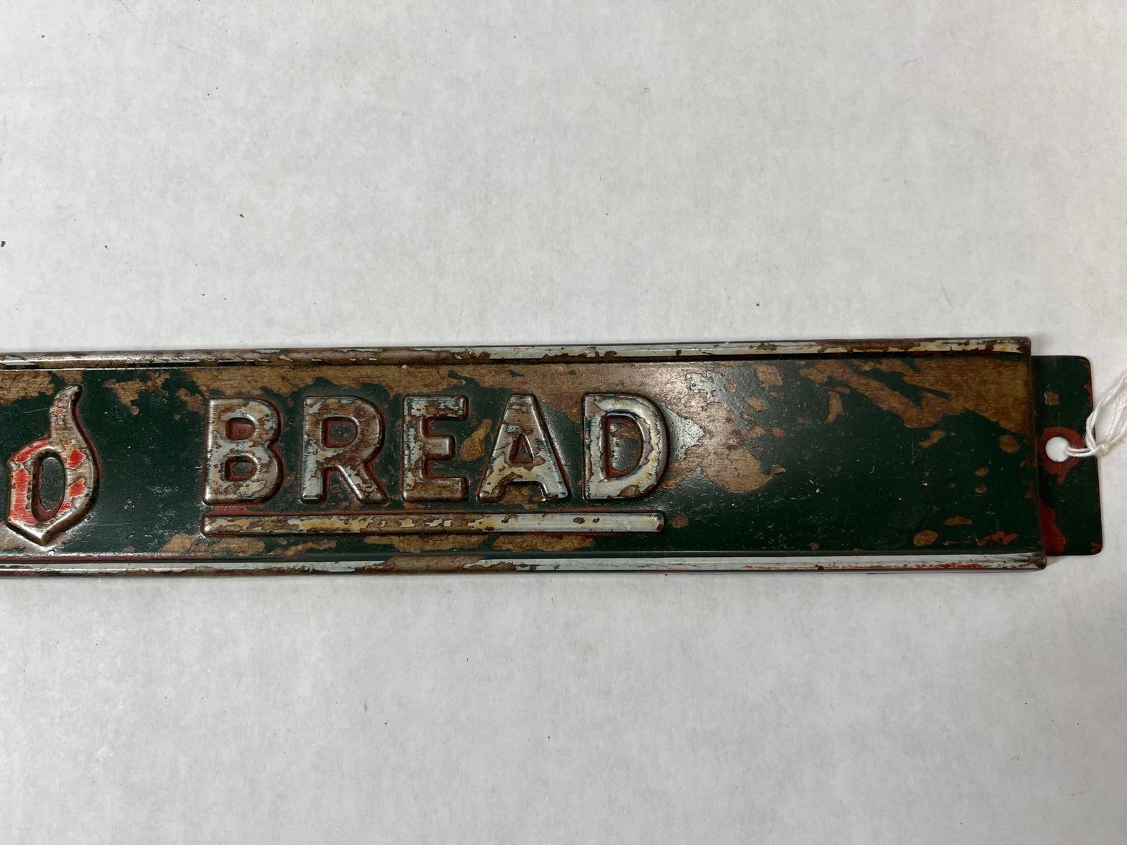 Bond Bread Embossed Tin Screen Door Push Bar - 2