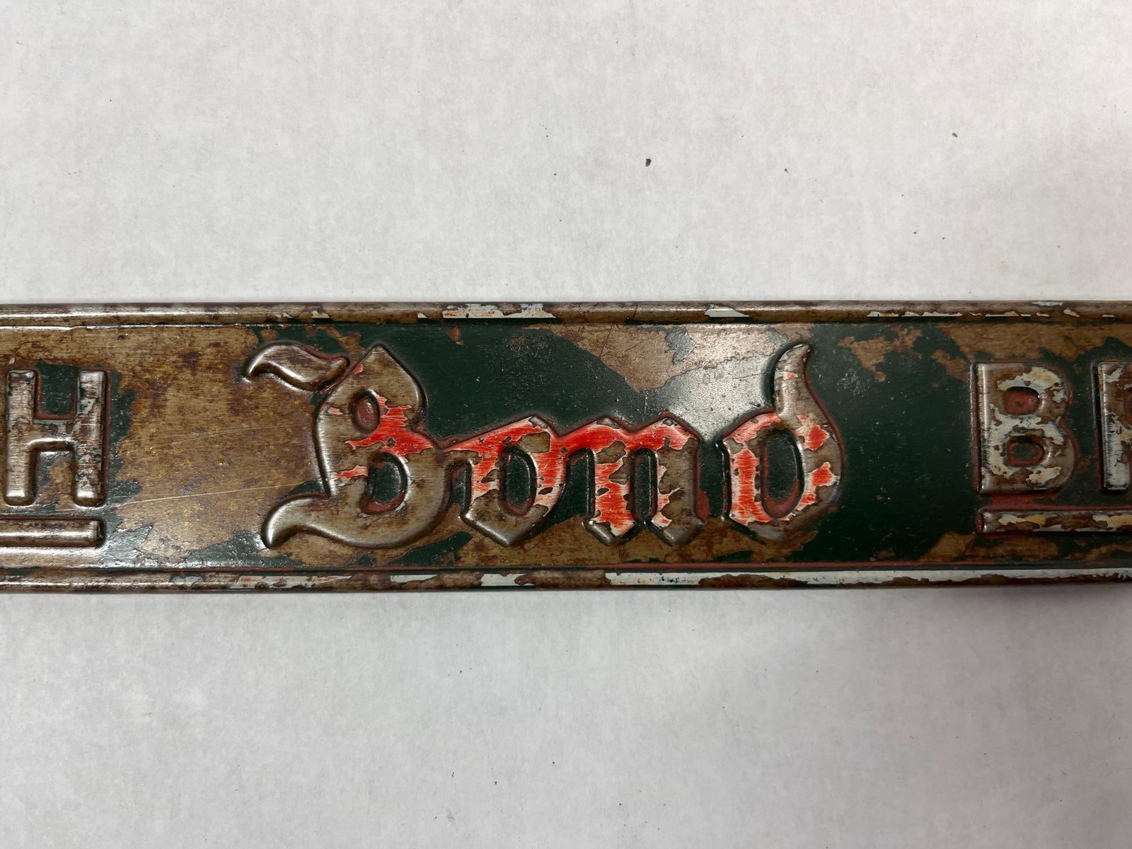 Bond Bread Embossed Tin Screen Door Push Bar - 3