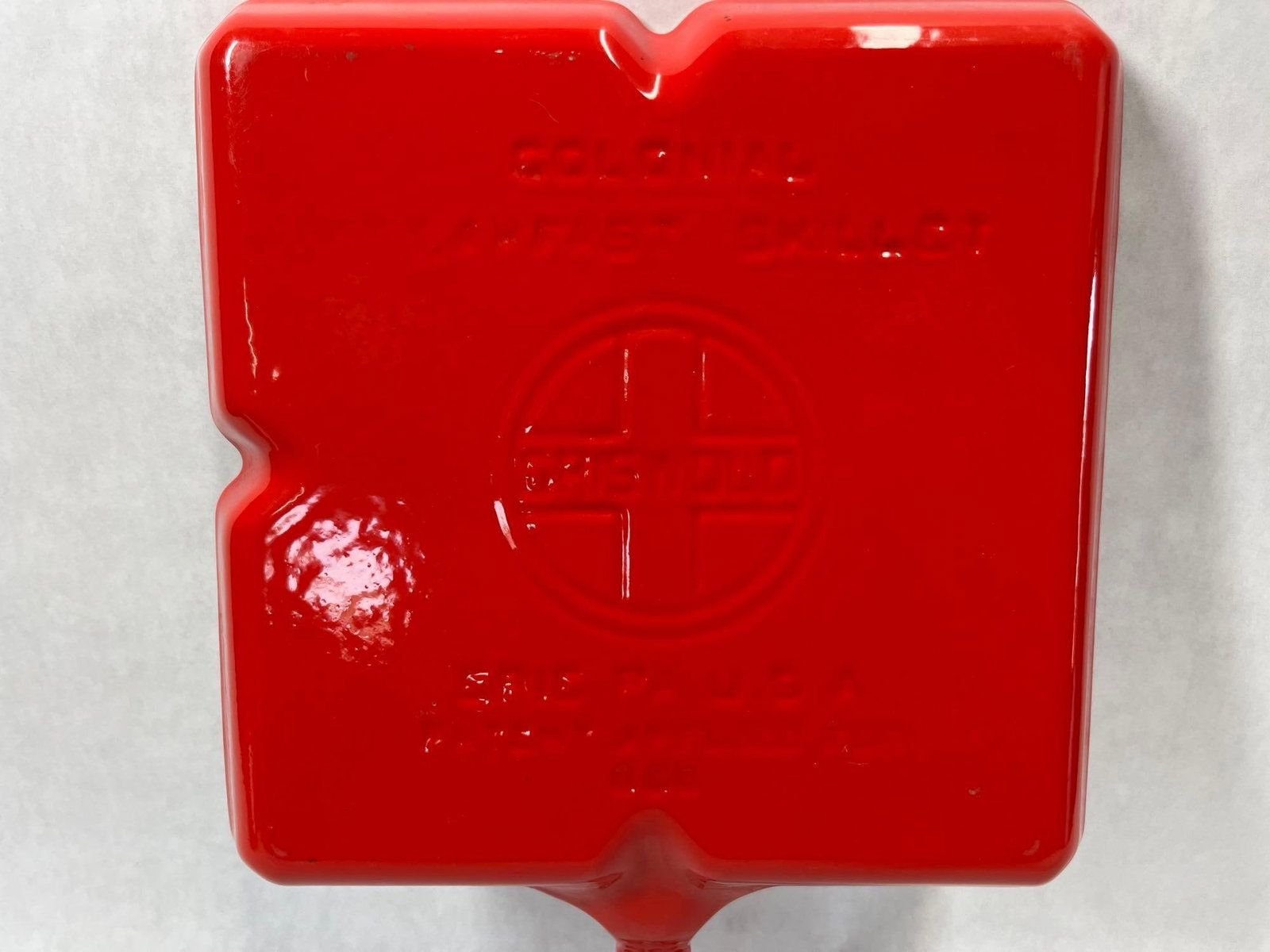Griswold Red Enameled Cast Iron Breakfast Skillet (1 of 3)