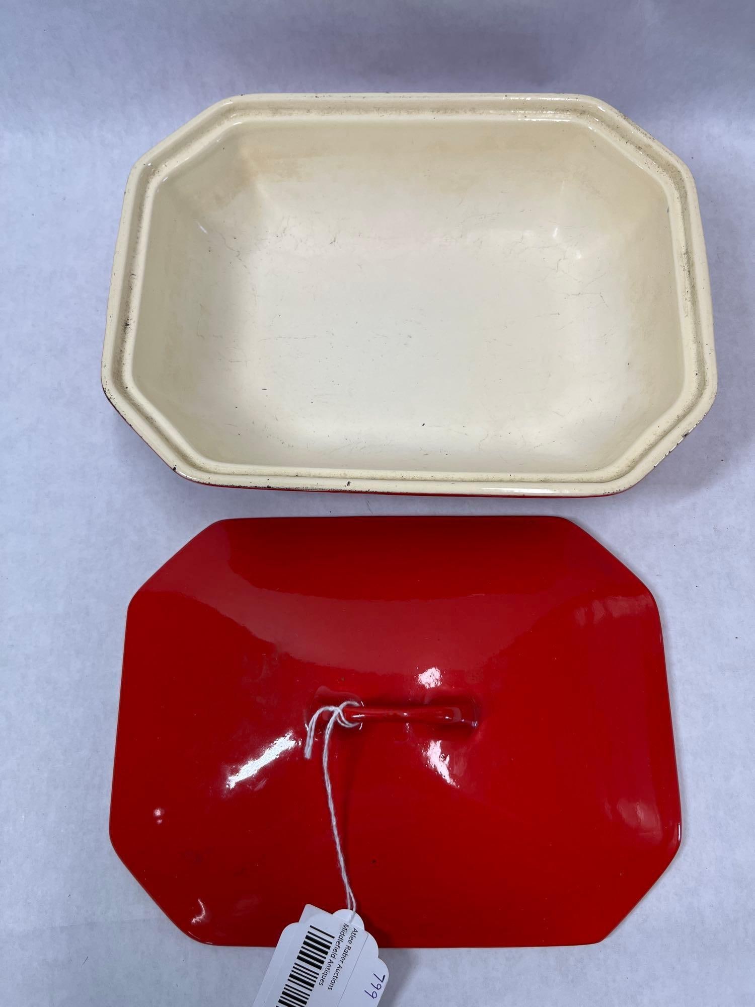 COPCO Red Rectangular Enamel Casserole Dish w/ Lid - 2