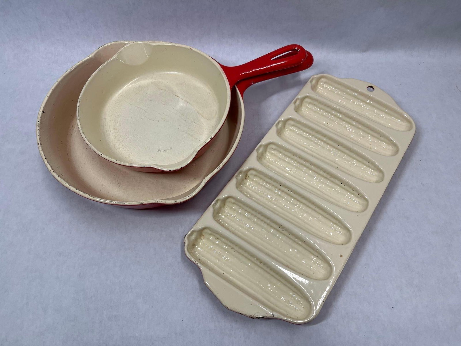 Set 3 Griswold Enameled Cast Iron Cookware (1 of 5)