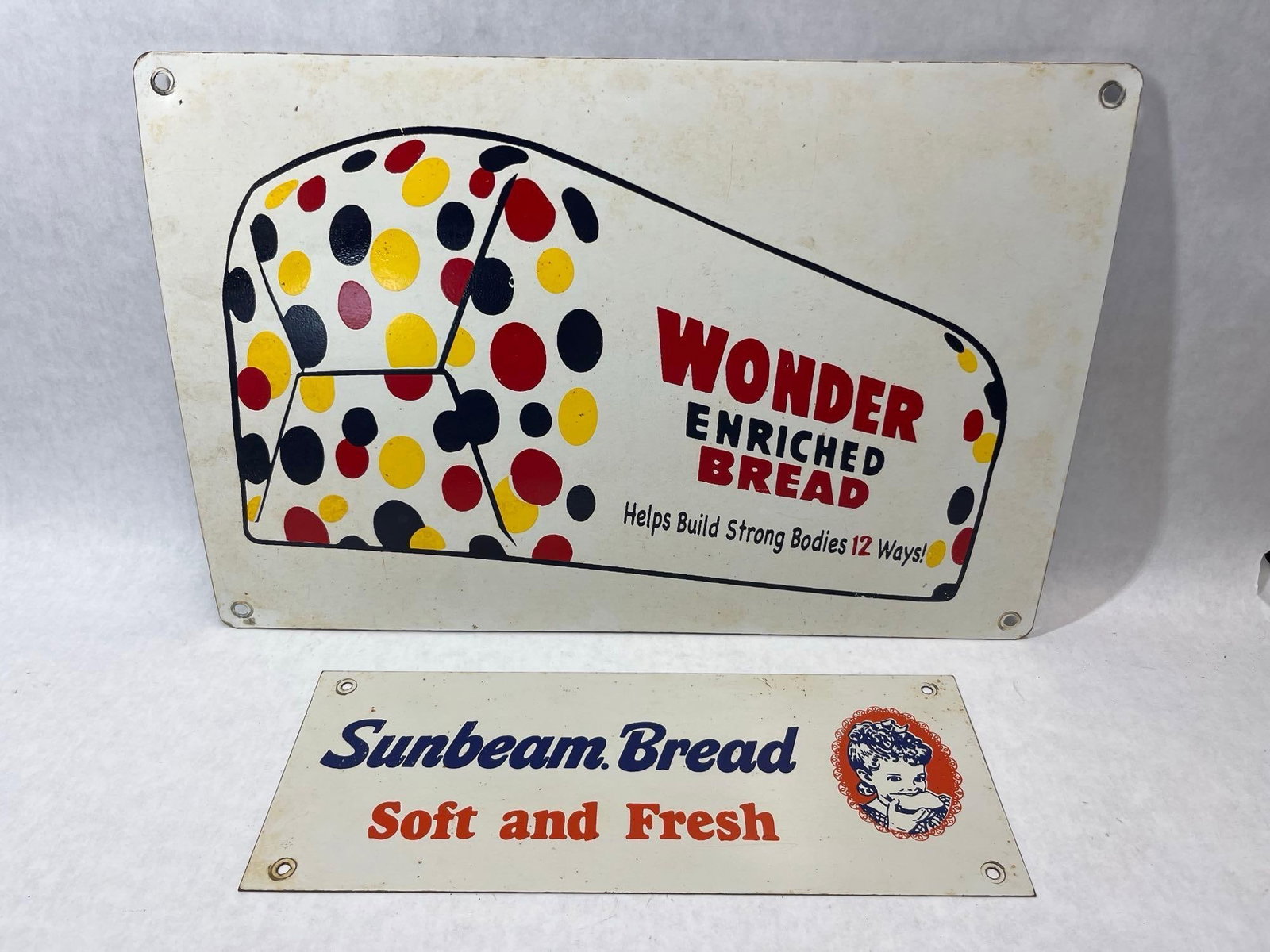 Pair American Bread Metal Advertising Signs (1 of 5)