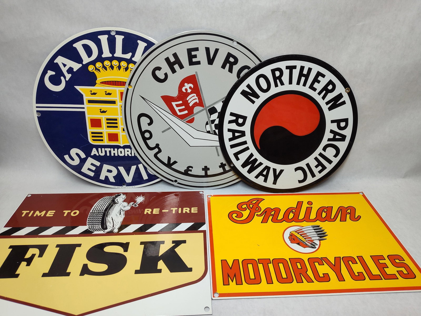 Ande Rooney Set 5 Porc. Enamel Advertising Signs (1 of 9)