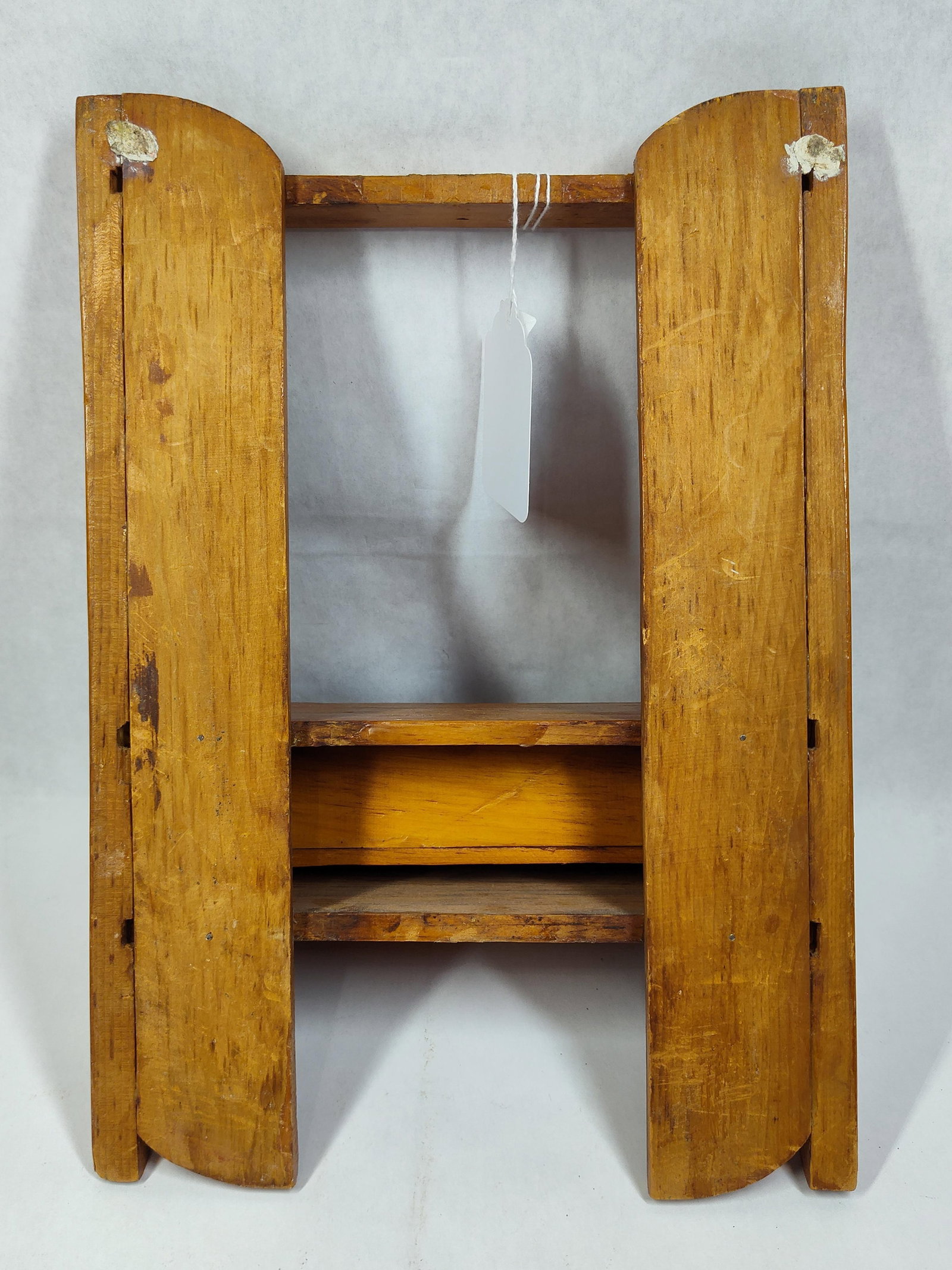 Primitive Style Pine Wall Shelf w/ Drawer - 4