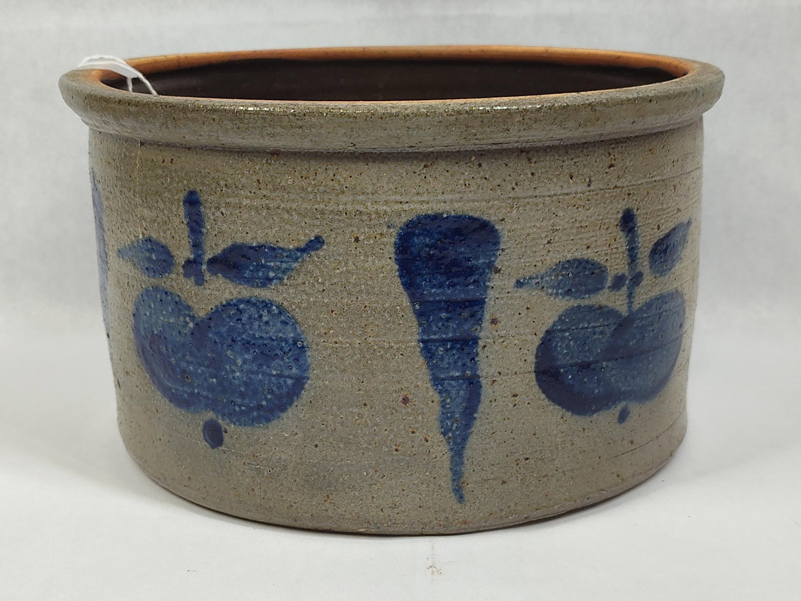 American Cobalt Salt-Glazed Stoneware Butter Pot (1 of 4)