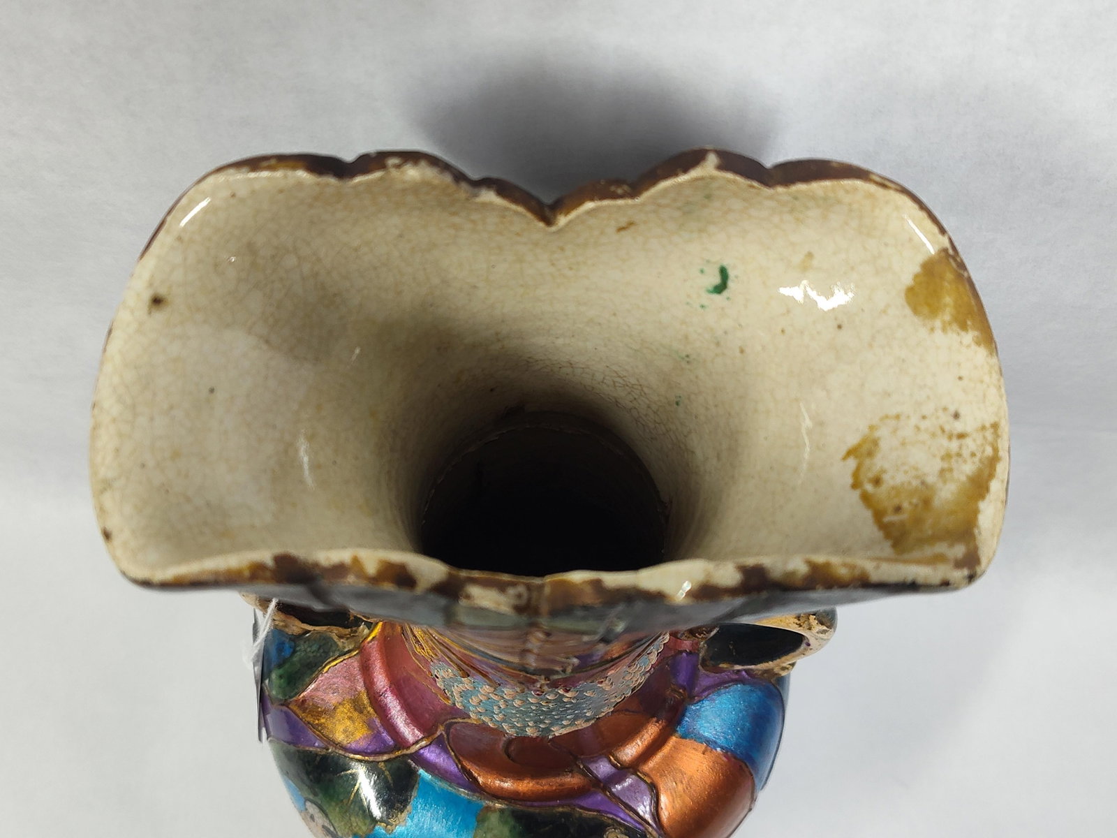 Satsuma Style Earthenware Double Handled Vase - 2