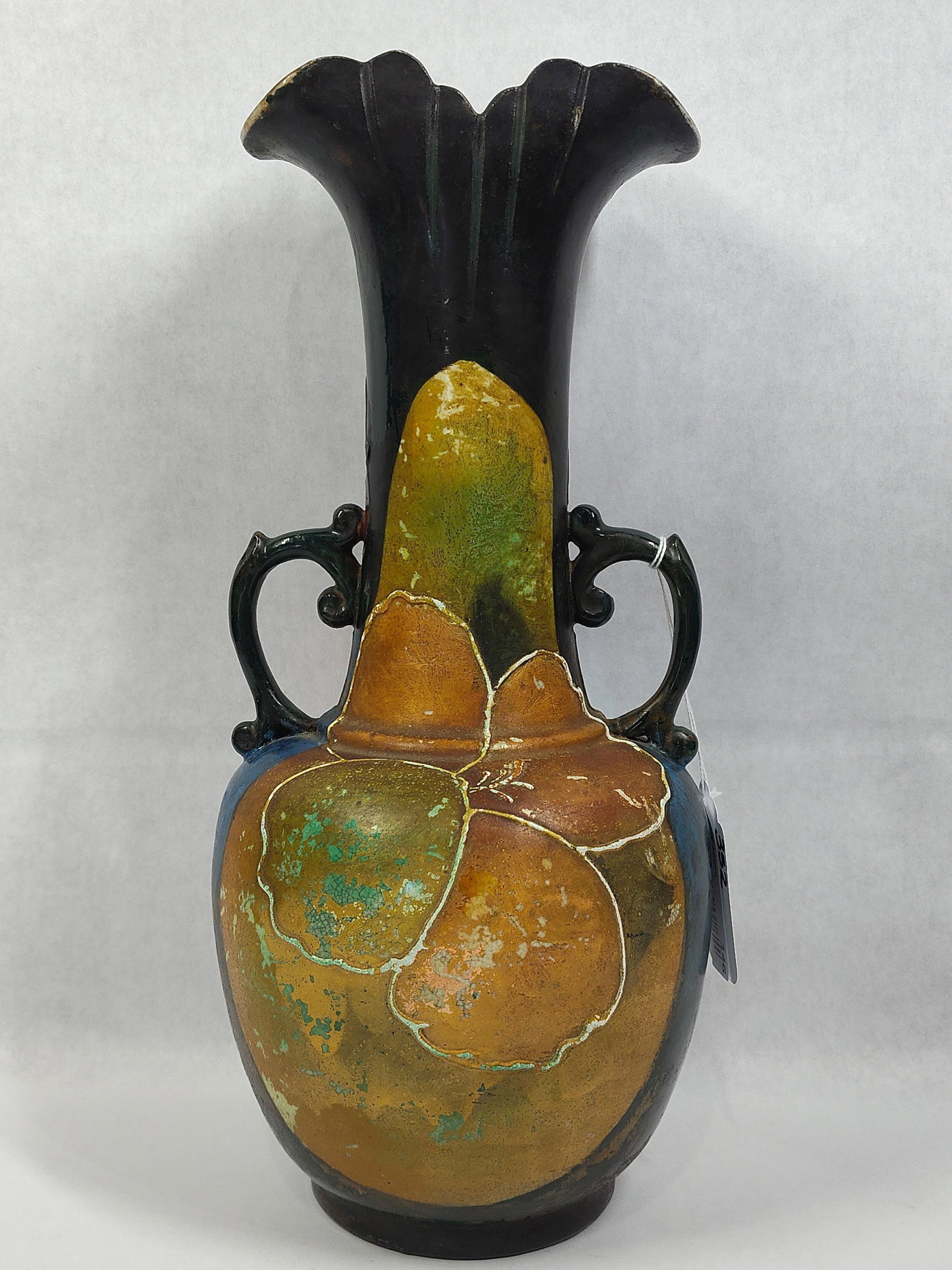 Satsuma Style Earthenware Double Handled Vase - 3