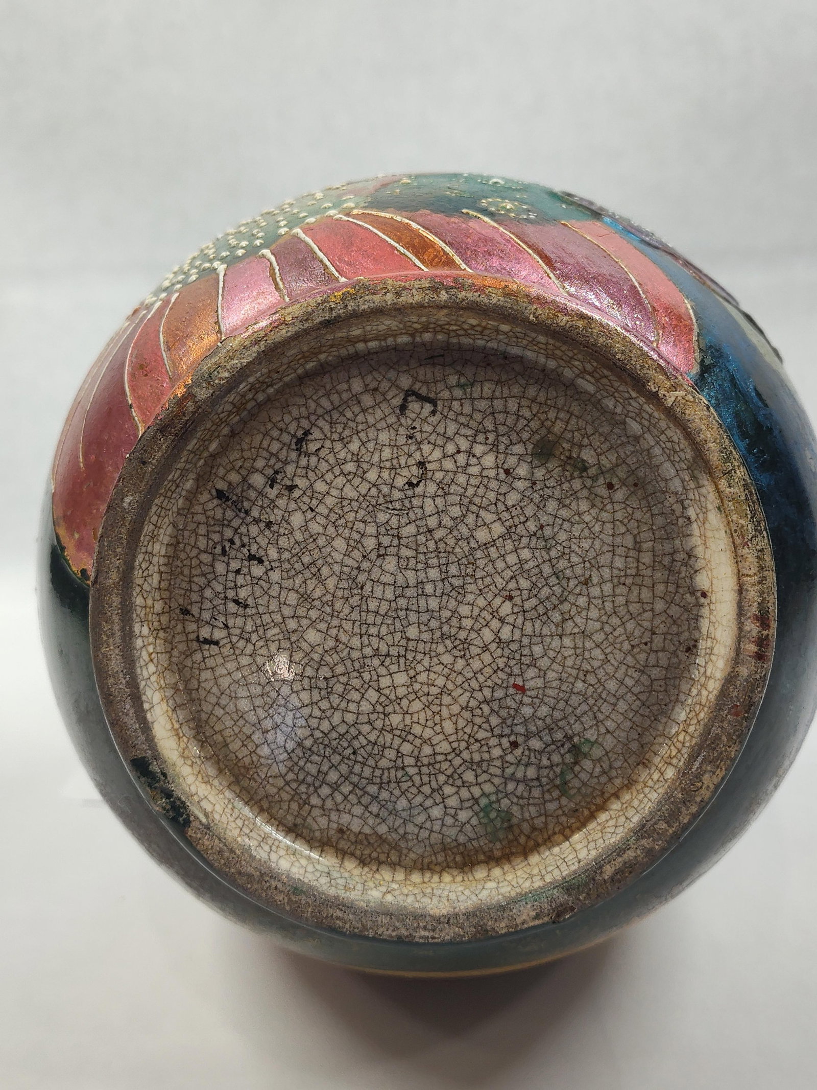 Satsuma Style Earthenware Double Handled Vase - 7