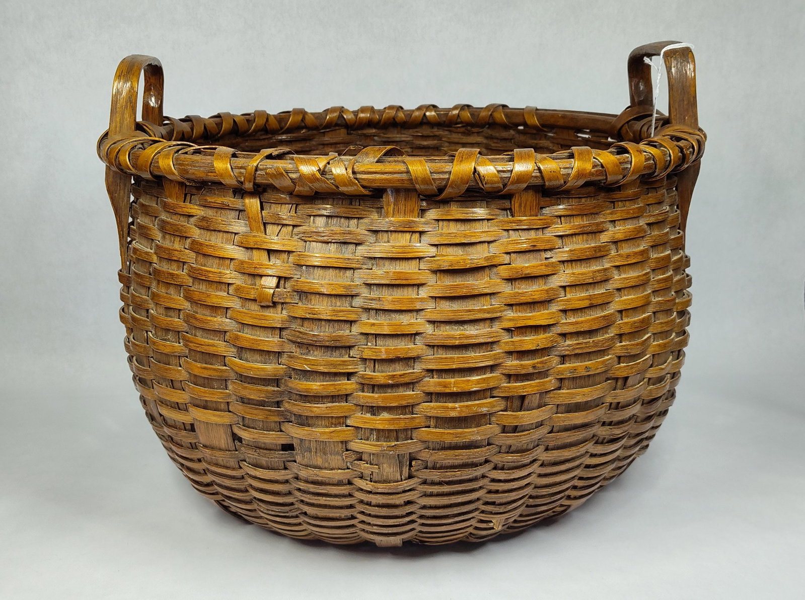 Antique American Woven Wood Splint Market Basket (1 of 4)