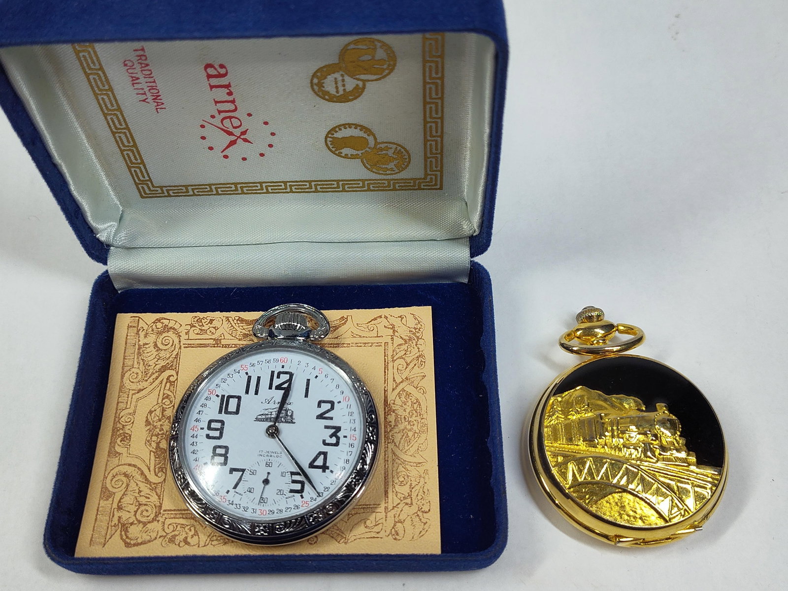 A Pair of Railroad-Themed Pocket Watches, Arnex (1 of 8)