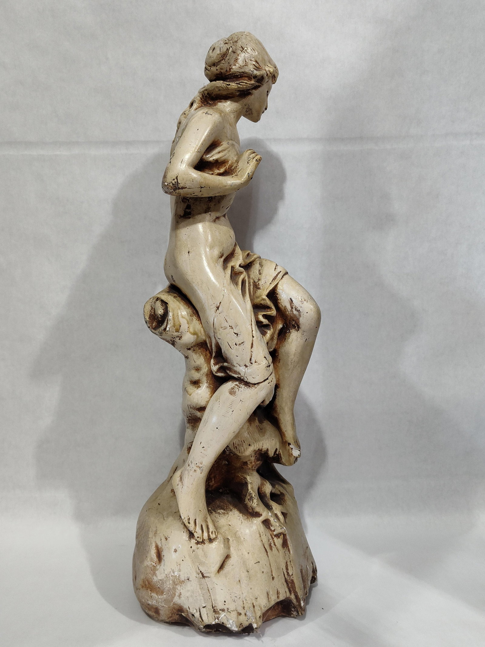 Cast Composition Classical Seated Female Figurine - 2