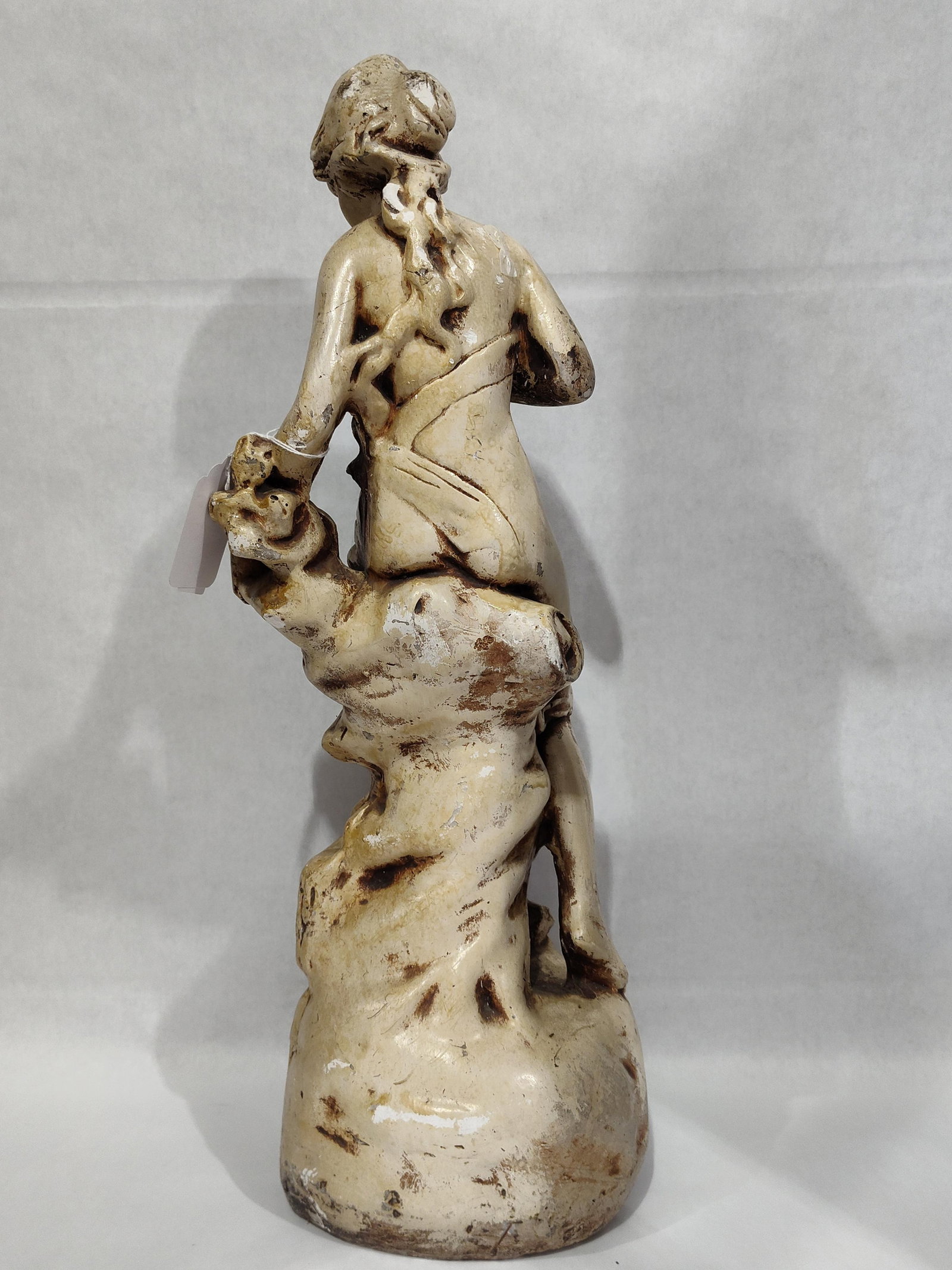 Cast Composition Classical Seated Female Figurine - 3