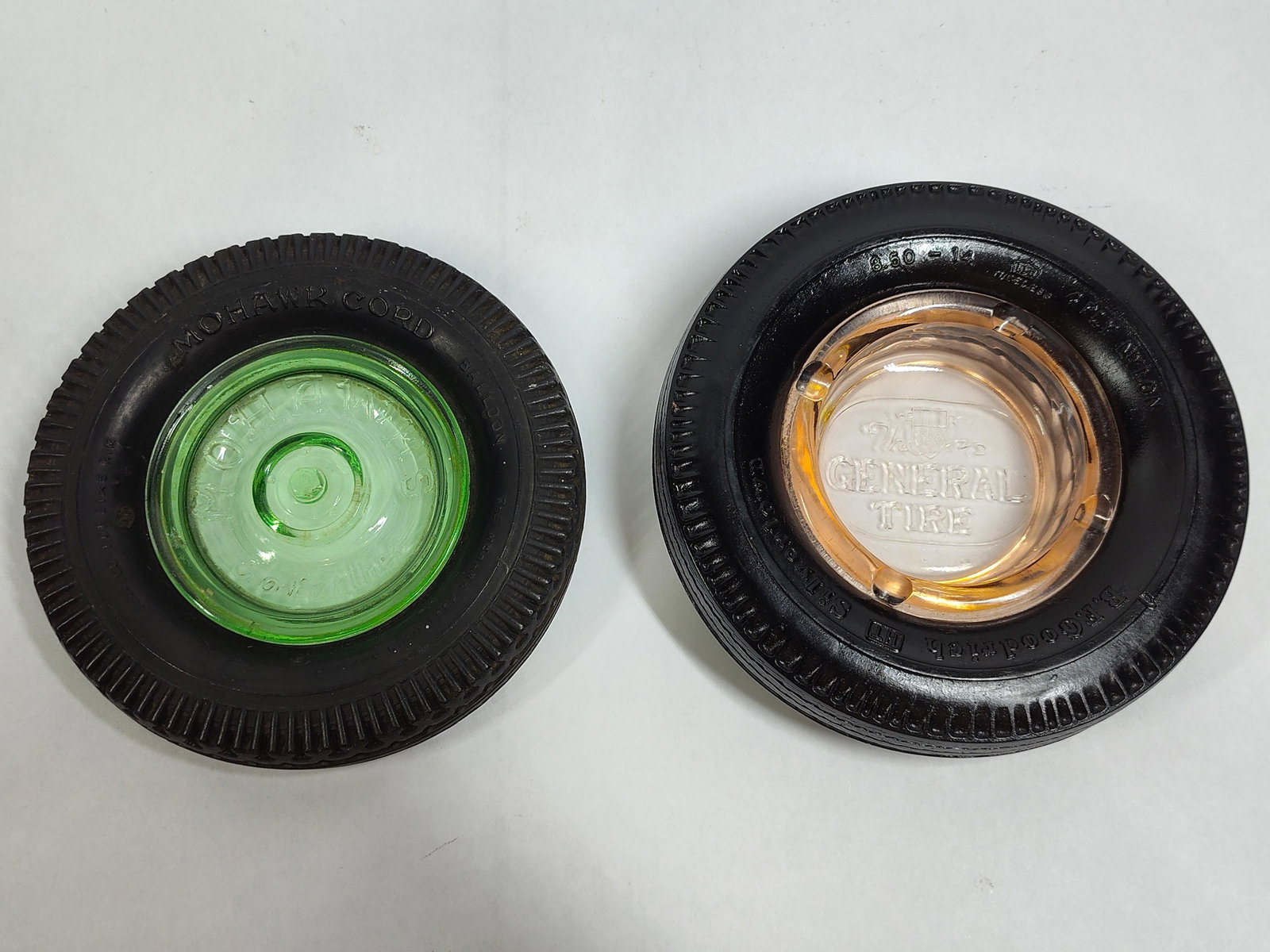 Pair Mohawk & B.F. Goodrich Adv. Tire Ashtrays (1 of 3)
