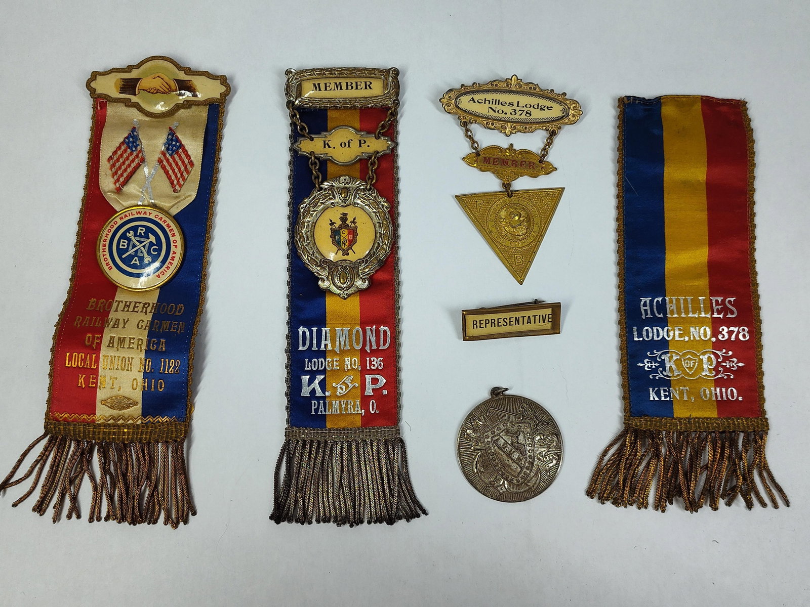 5 Ohio Fraternal & Labor Org. Ribbons & Medals (1 of 6)
