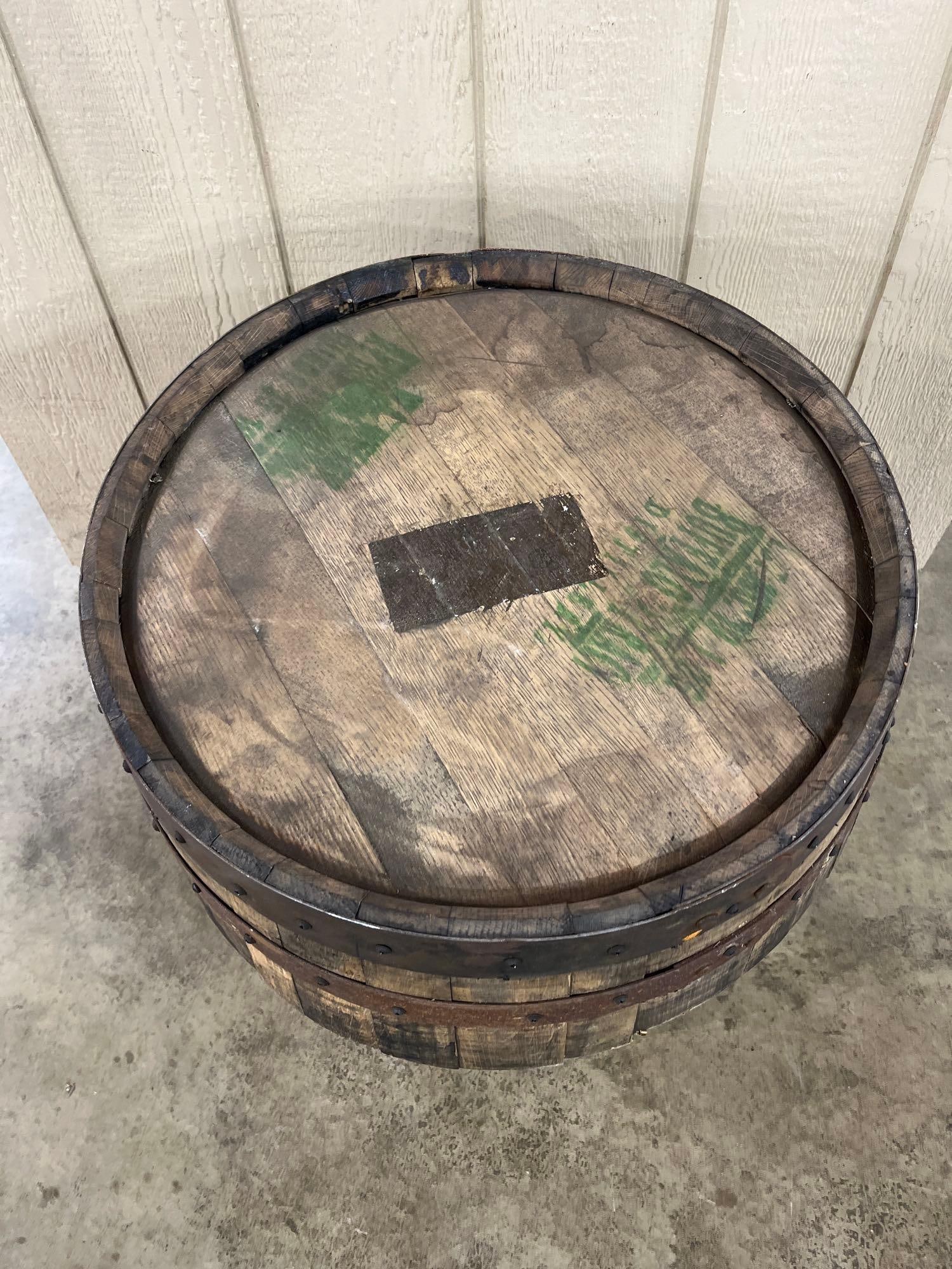 Rustic Oak Bourbon Whiskey Barrel End Table - 2