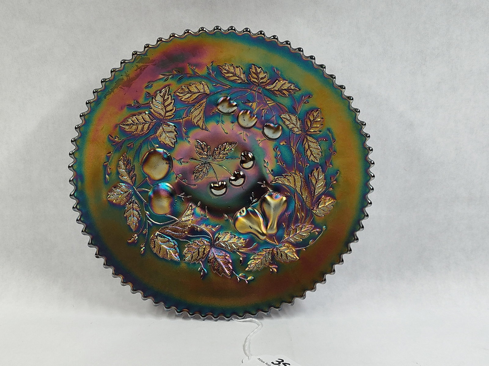Fenton Amethyst Carnival Glass Three Fruits Bowl (1 of 3)