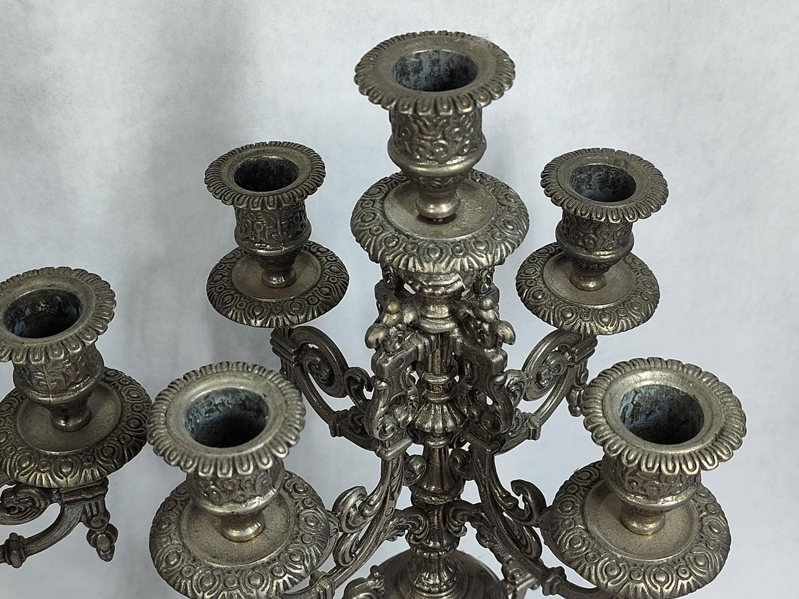 Pair Rococo Revival Silver-Plated Candelabra - 3