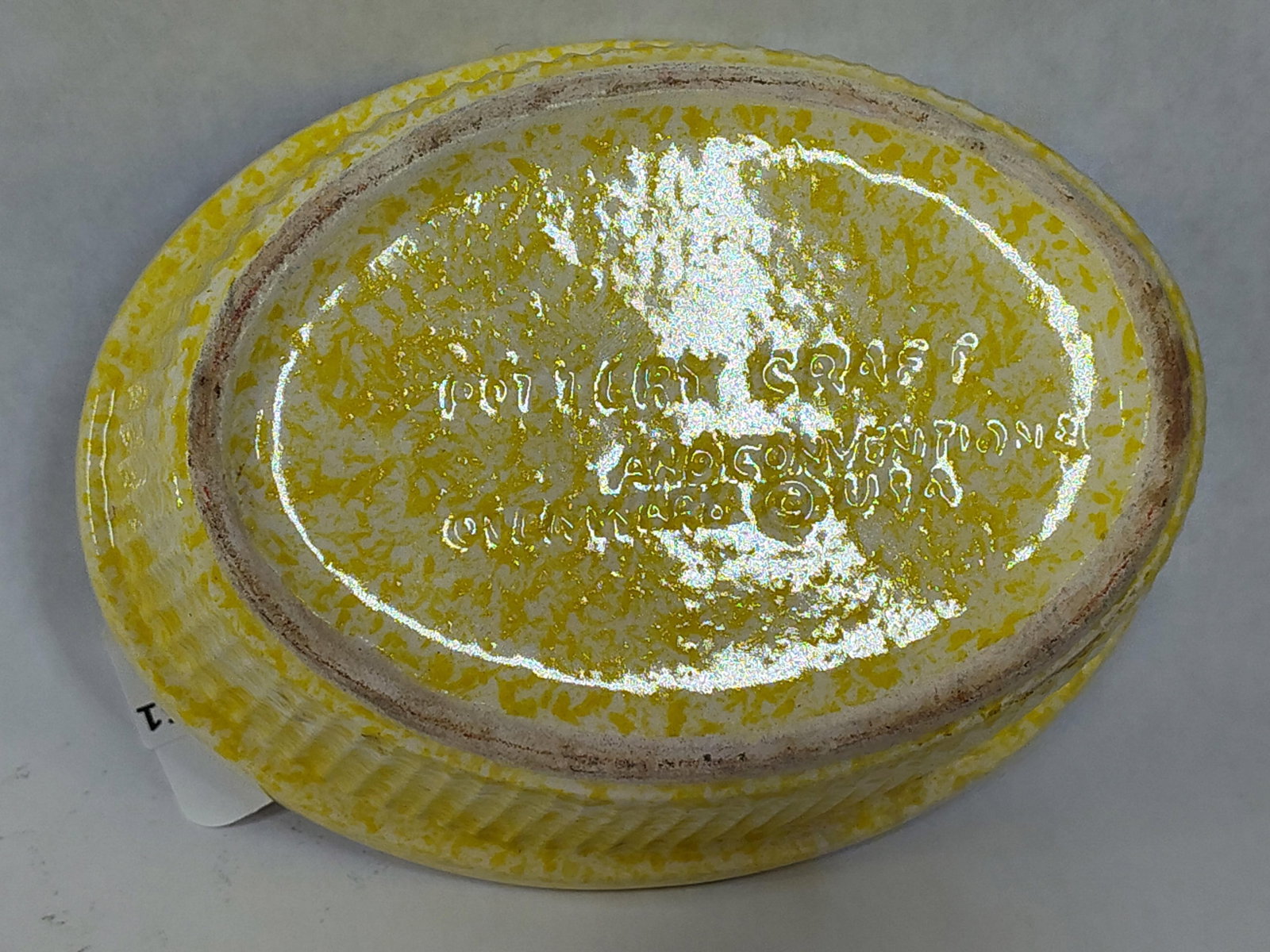Pottery Craft Yellow Spongeware Duck Casserole - 4