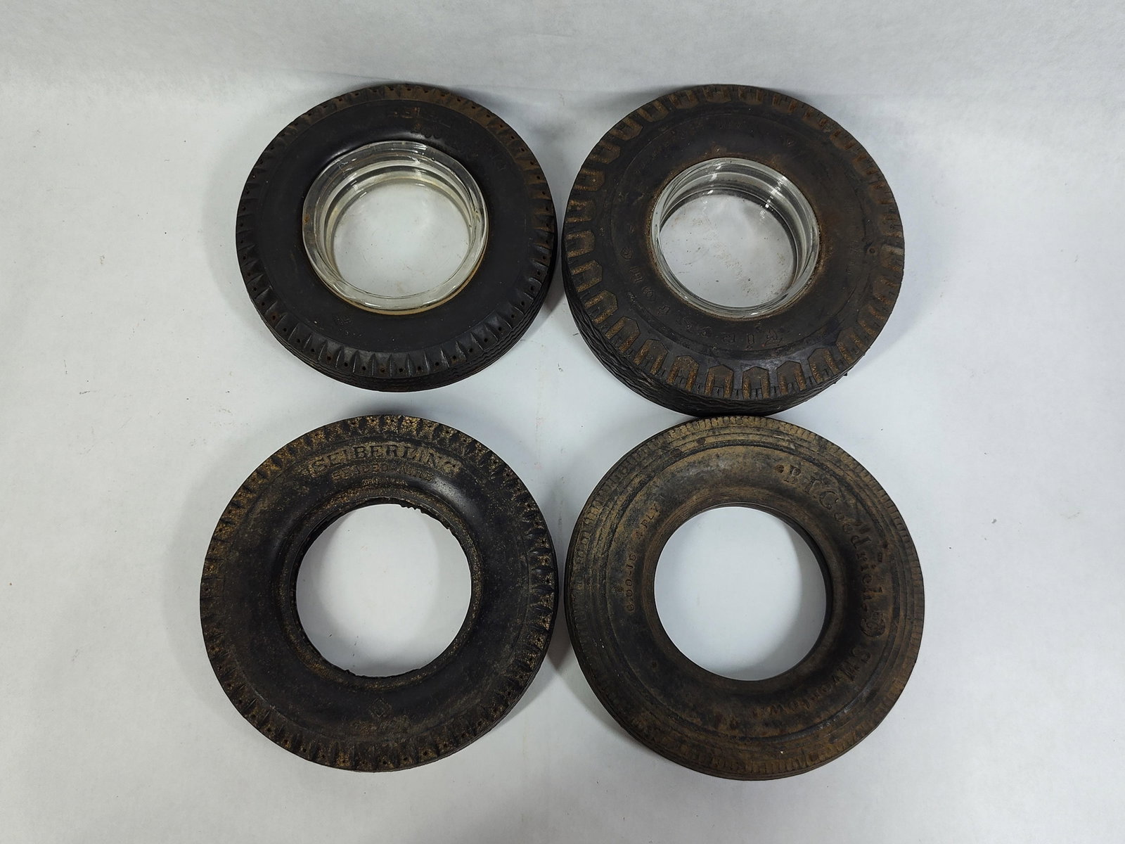 Set 4 Firestone/Goodrich/Seiberling Ashtrays (1 of 3)