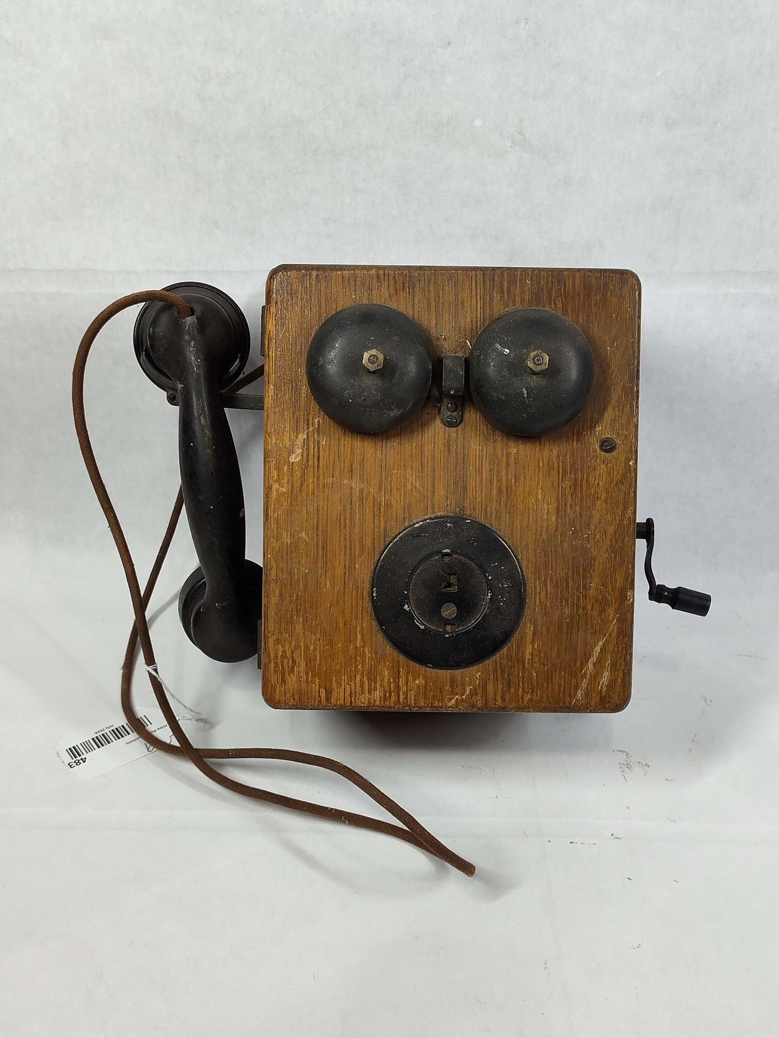 Western Electric Oak Wall Magneto Telephone w/ E1 (1 of 5)