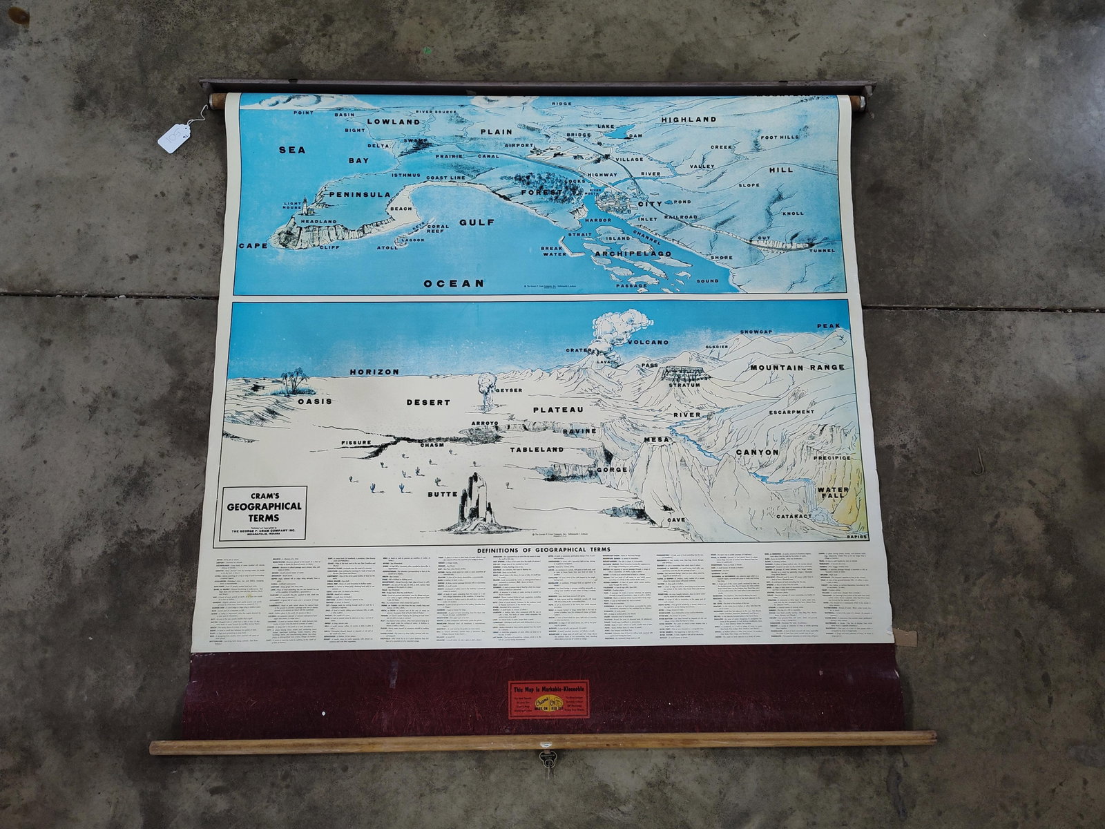 George F. Cram Geographical Terms Pull-Down Map (1 of 6)