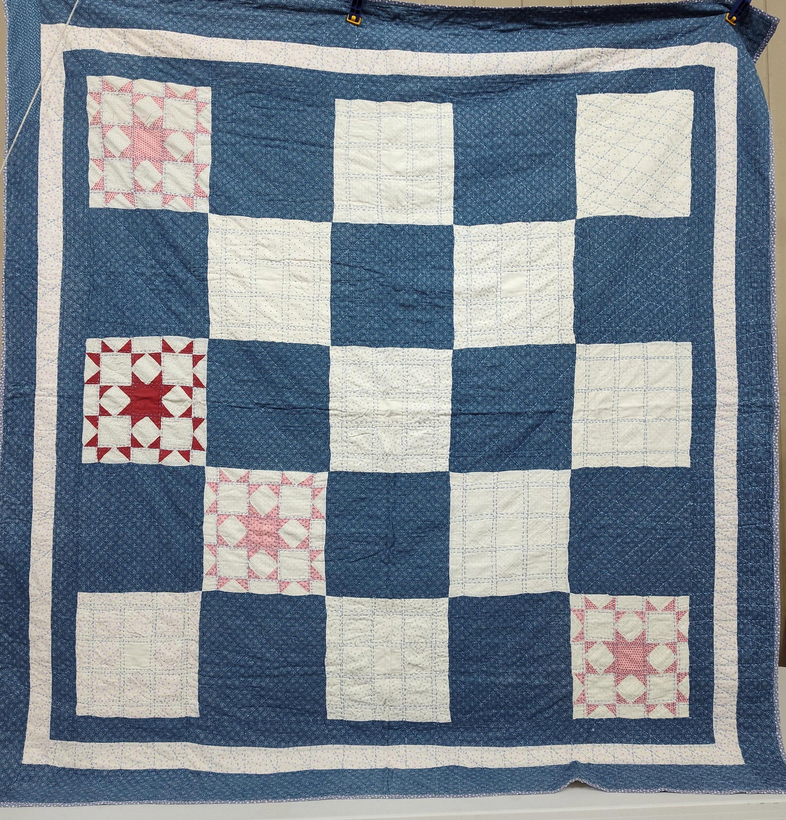 American Star Patchwork Hand-Quilted Quilt - 2