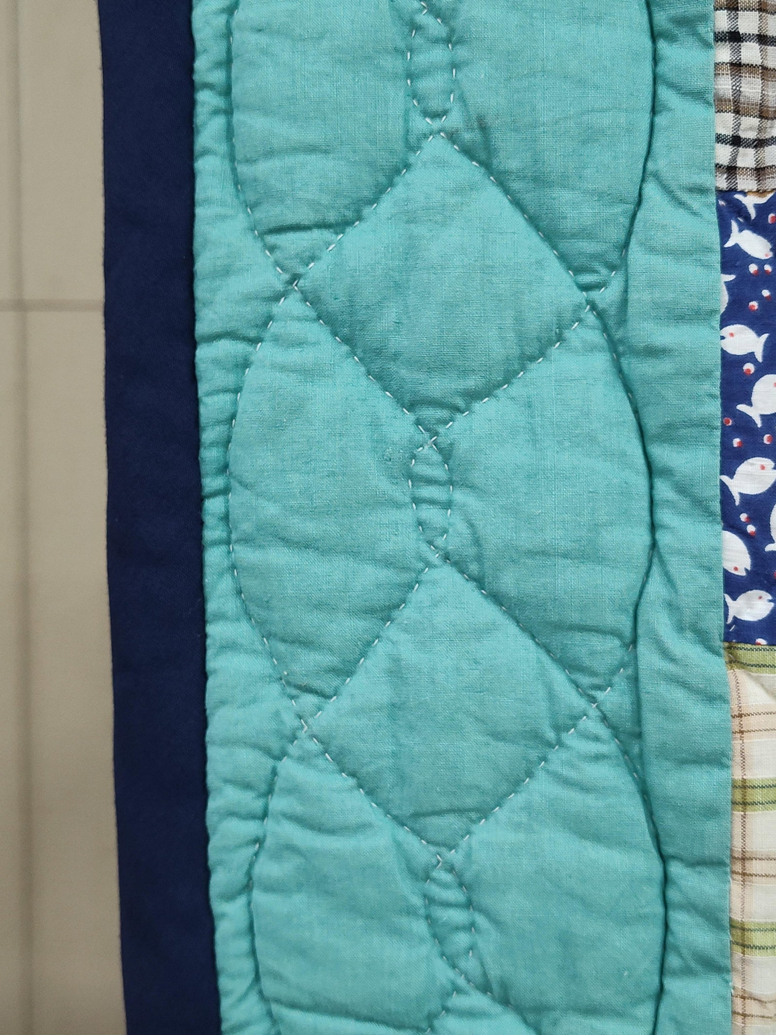 Nautical & Geometric Patchwork Cotton Quilt - 3