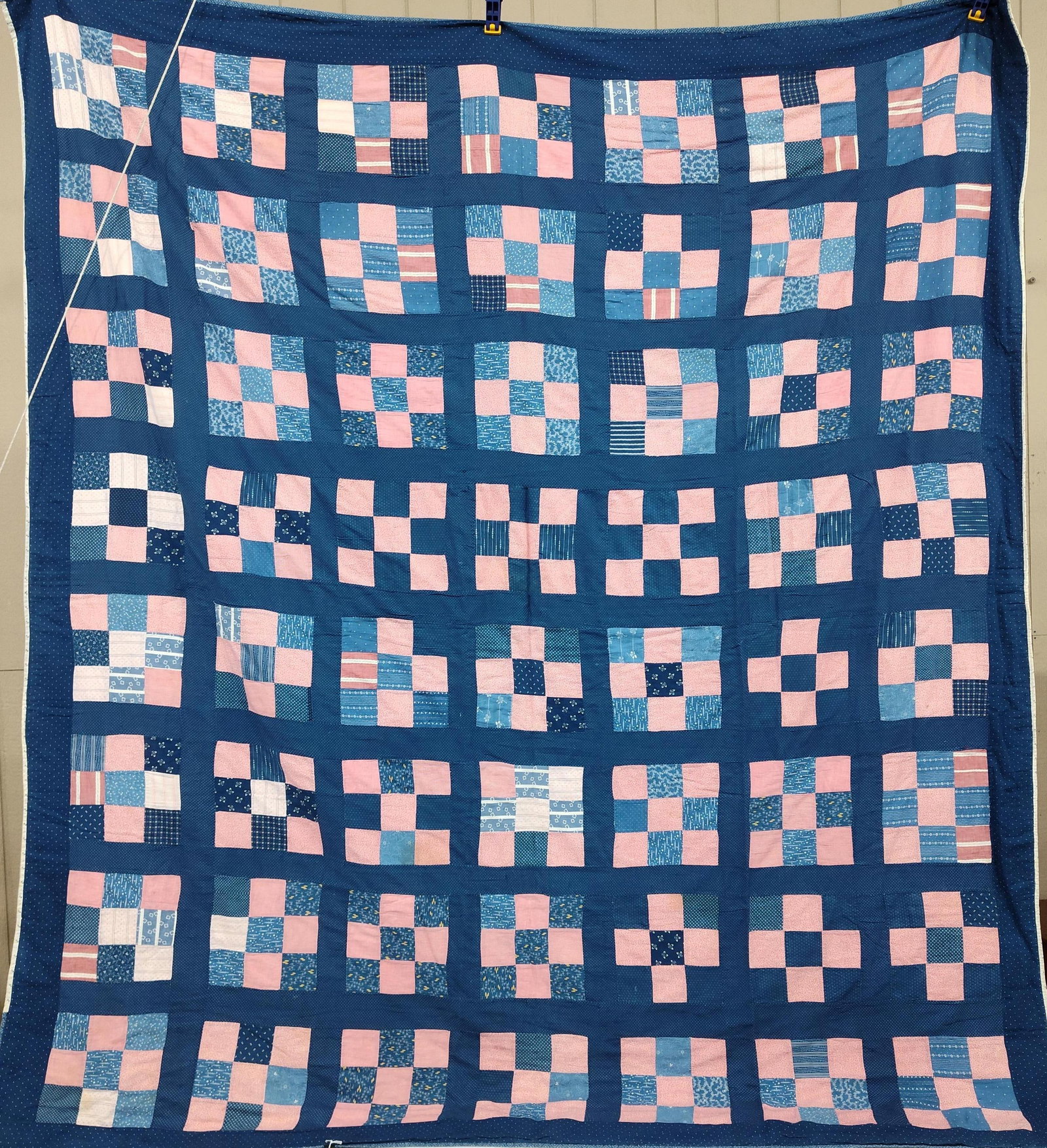 Two American Handmade Cotton Patchwork Quilts - 2