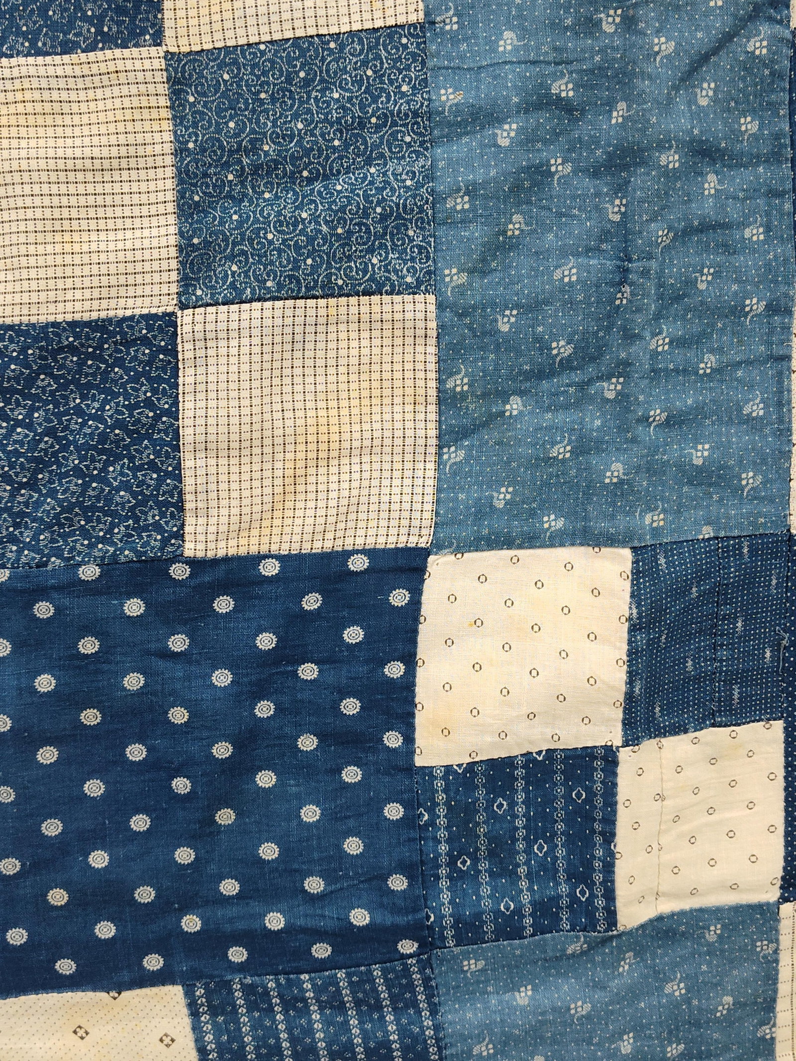 Two American Handmade Cotton Patchwork Quilts - 3