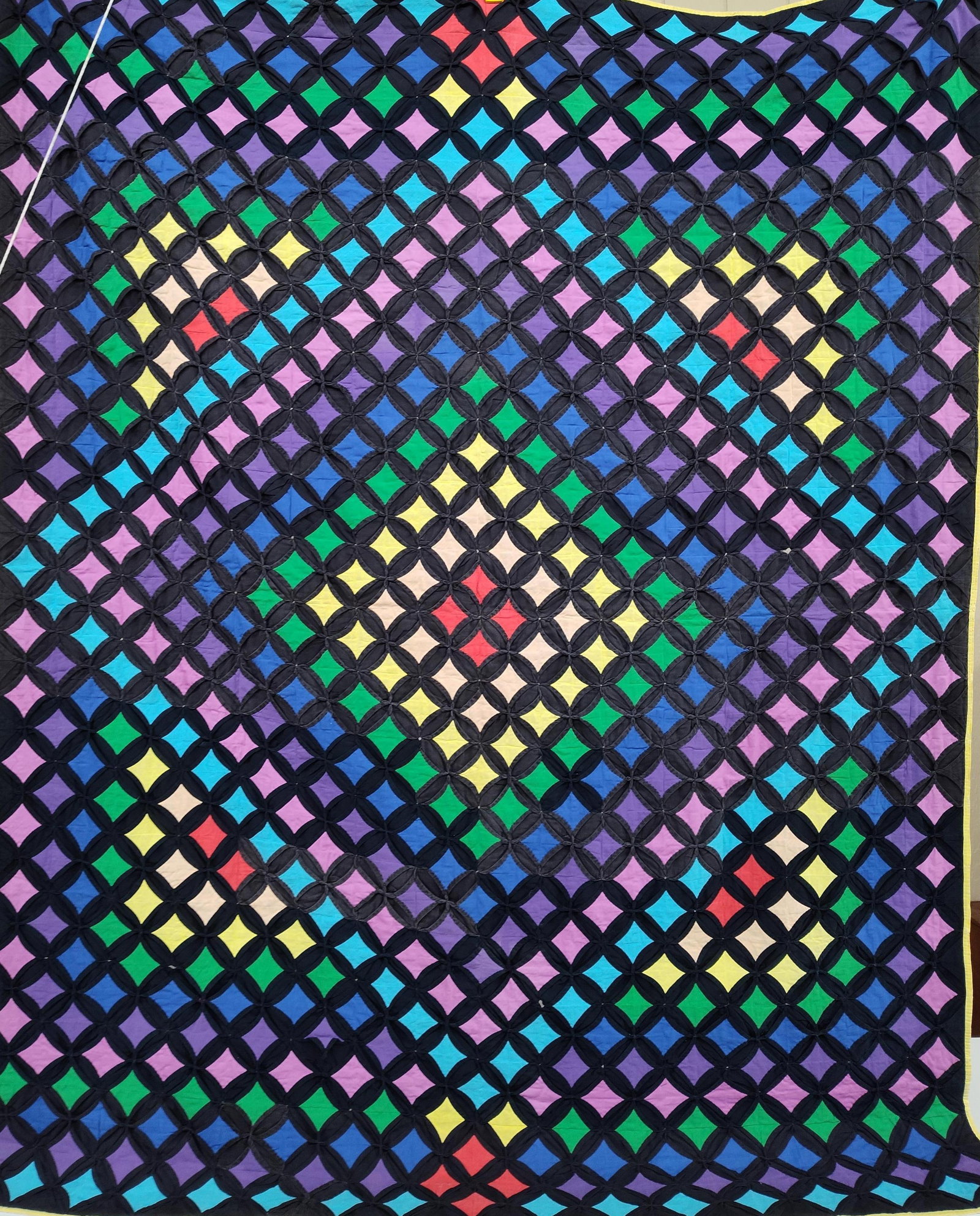Cathedral Window Pattern Hand-Crafted Quilt - 2
