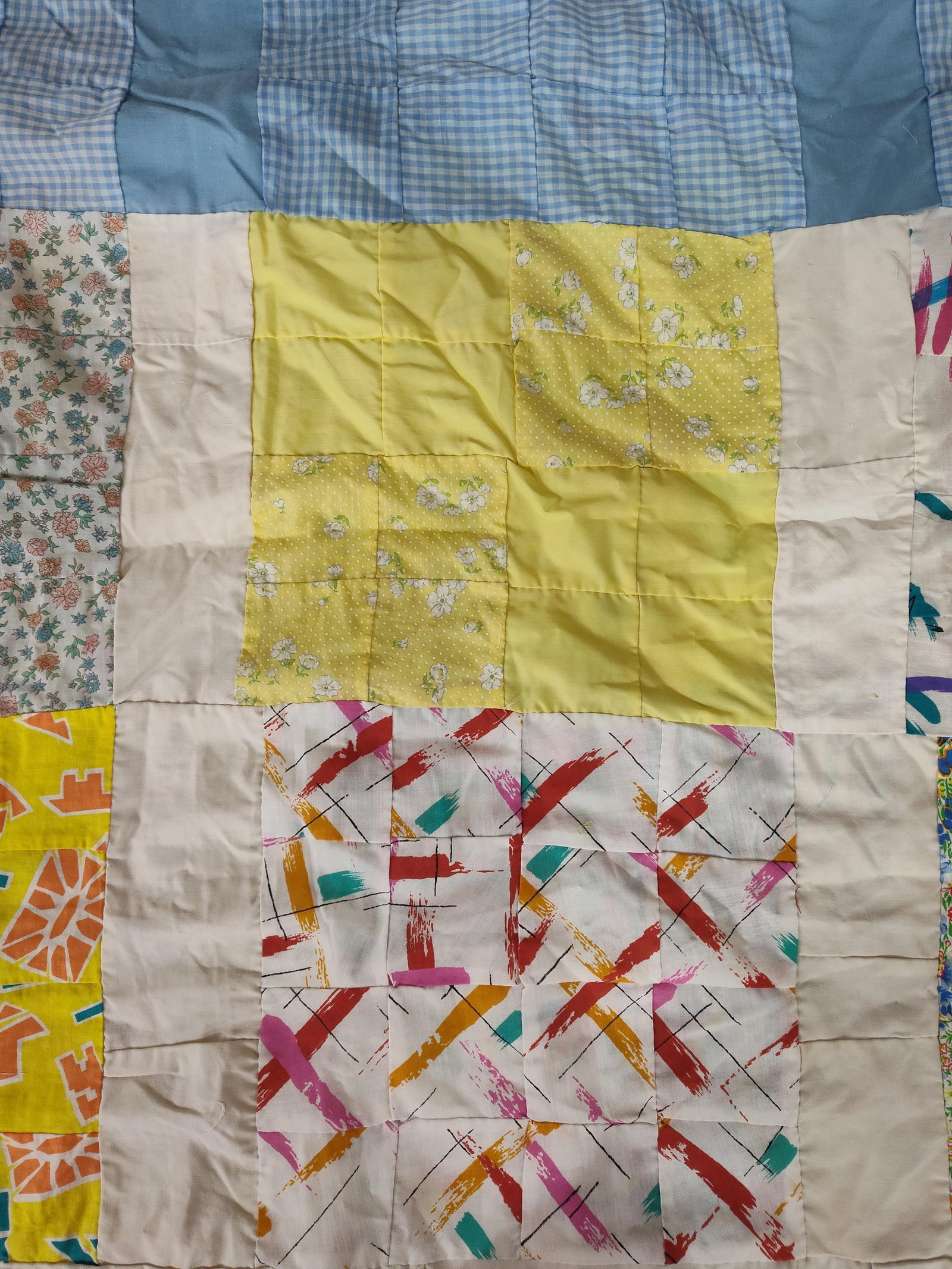 Late 20th C. Patchwork Utility Quilt Top - 2