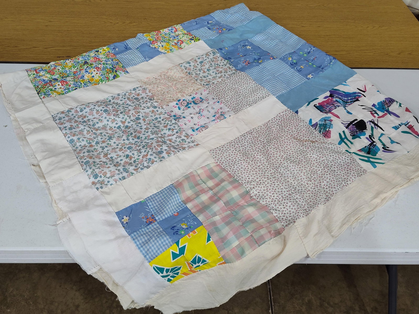 Late 20th C. Patchwork Utility Quilt Top - 3