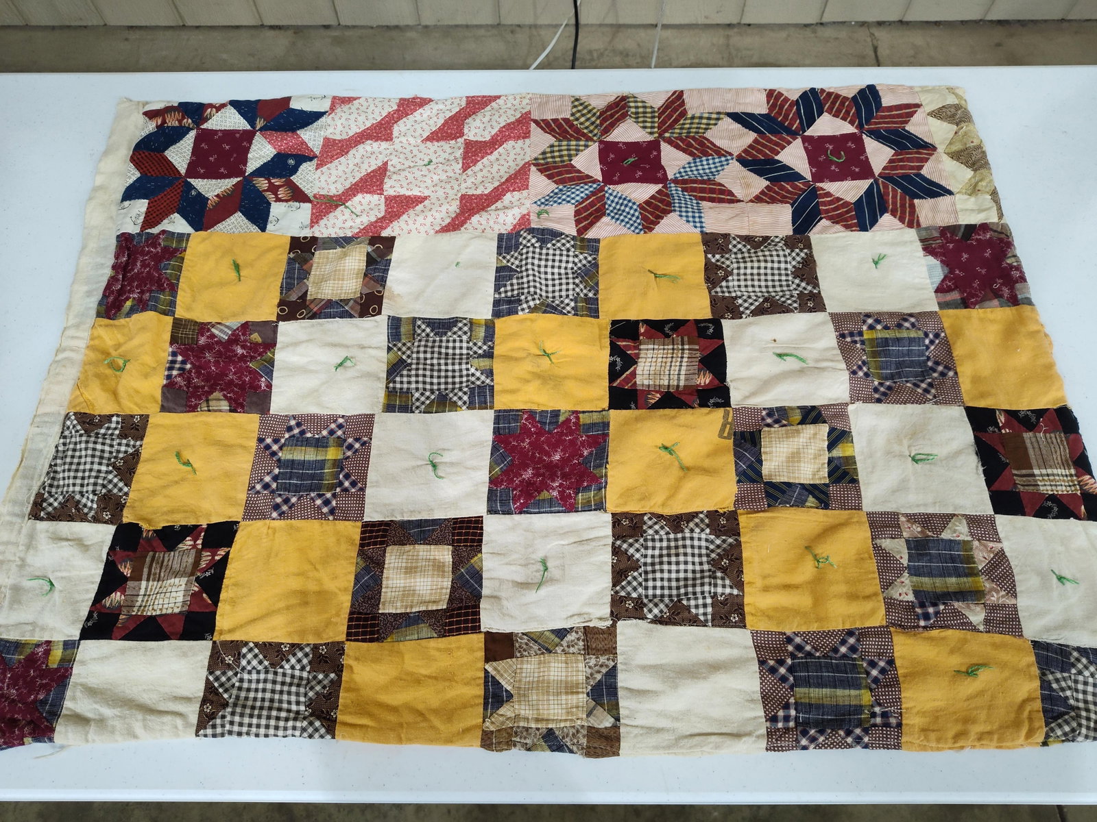American Folk Art Patchwork Sampler Quilt - 2