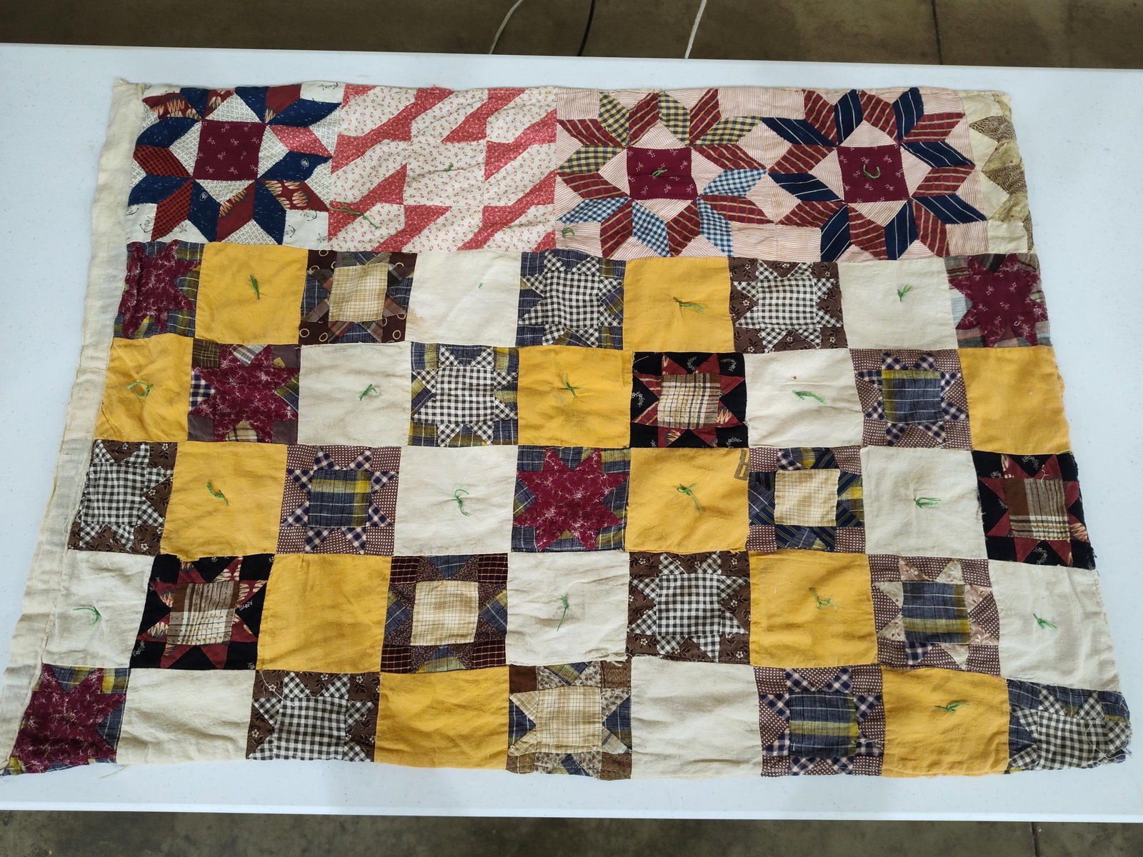 American Folk Art Patchwork Sampler Quilt - 3