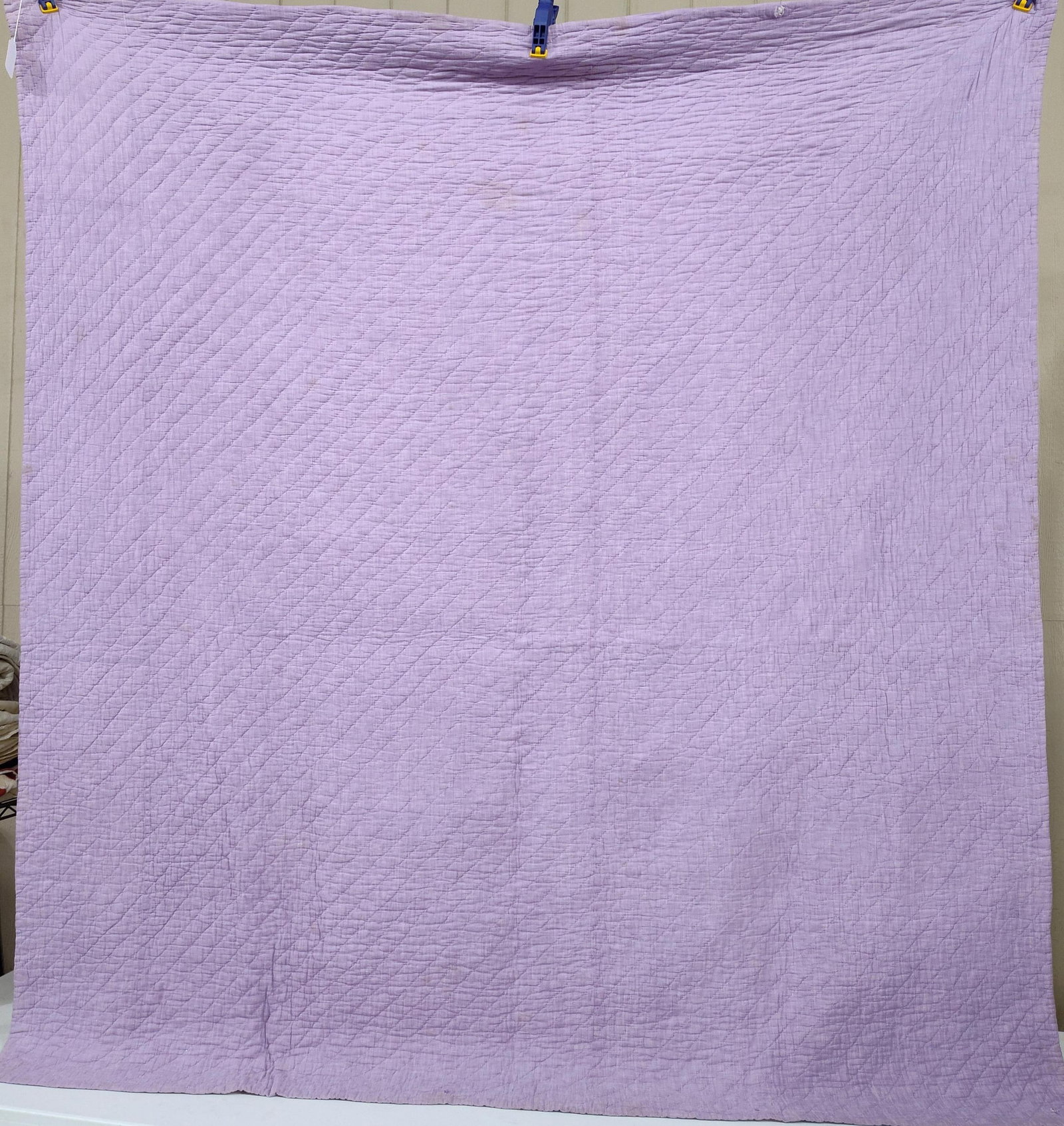 American Cotton String Patchwork Quilt, 20th C - 4