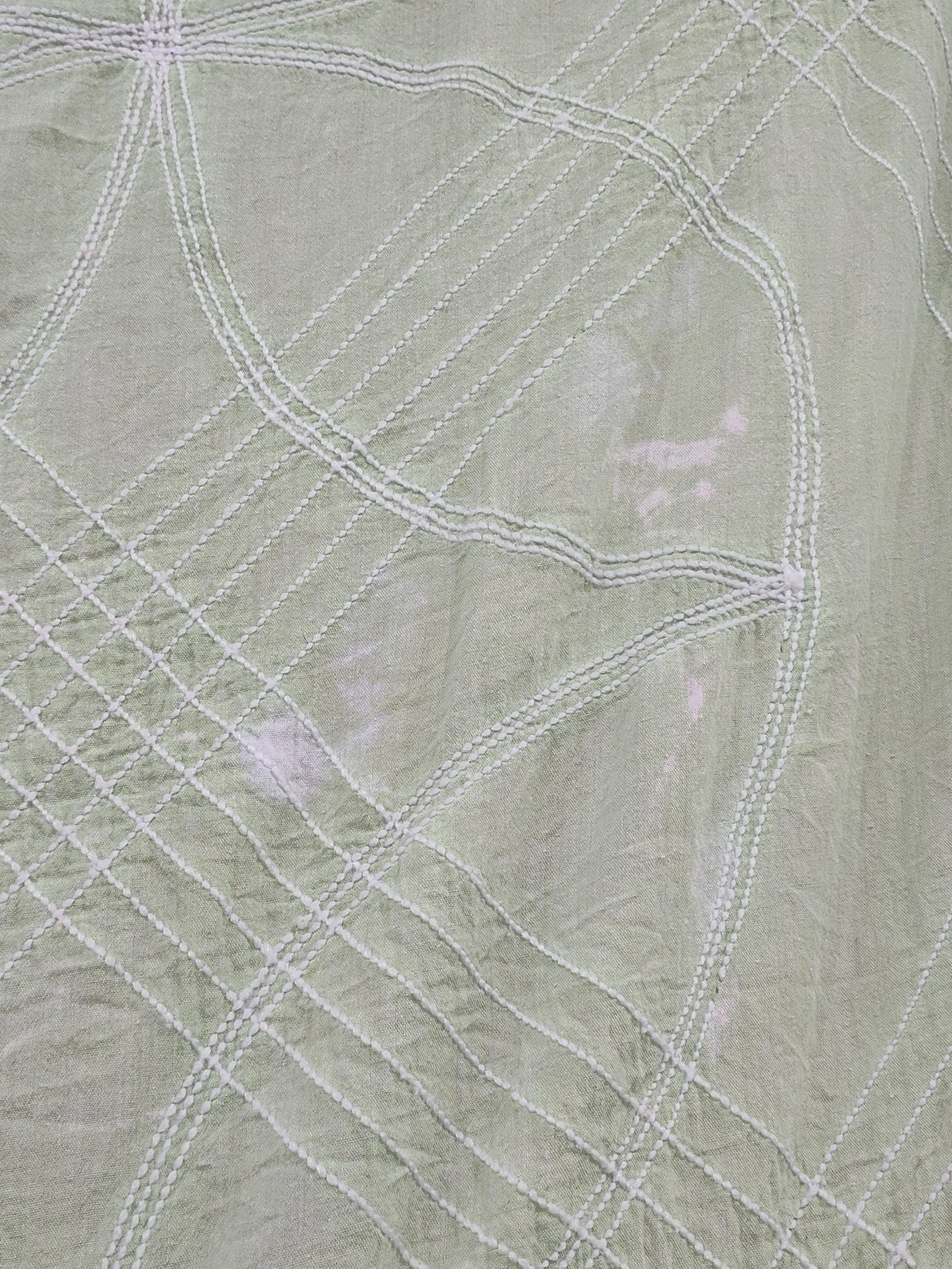 Tufted Chenille Cotton Bedspread w/ Circle Pattern - 7