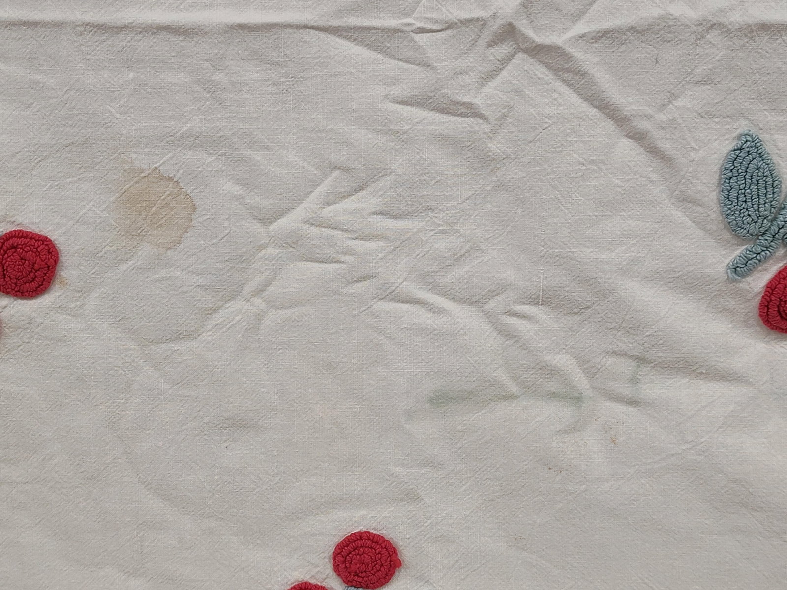 Mid-20th C. Cherry Pattern Chenille Bedspread - 4