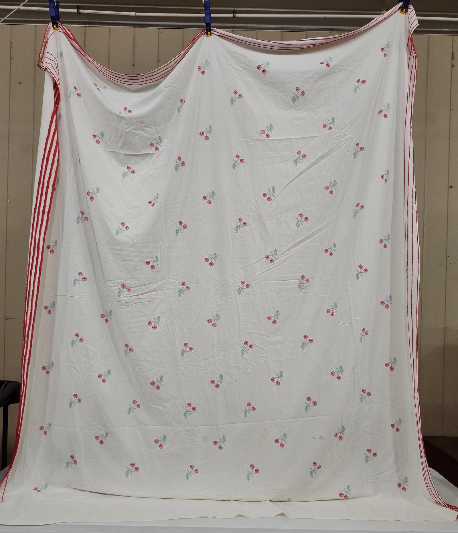 Mid-20th C. Cherry Pattern Chenille Bedspread - 7