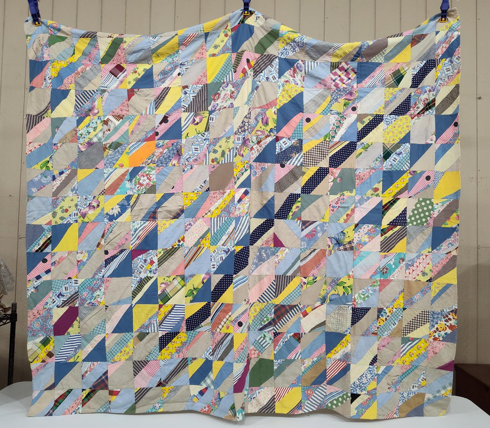Mid-20th C. Double-Sided Cotton Patchwork Quilt - 2