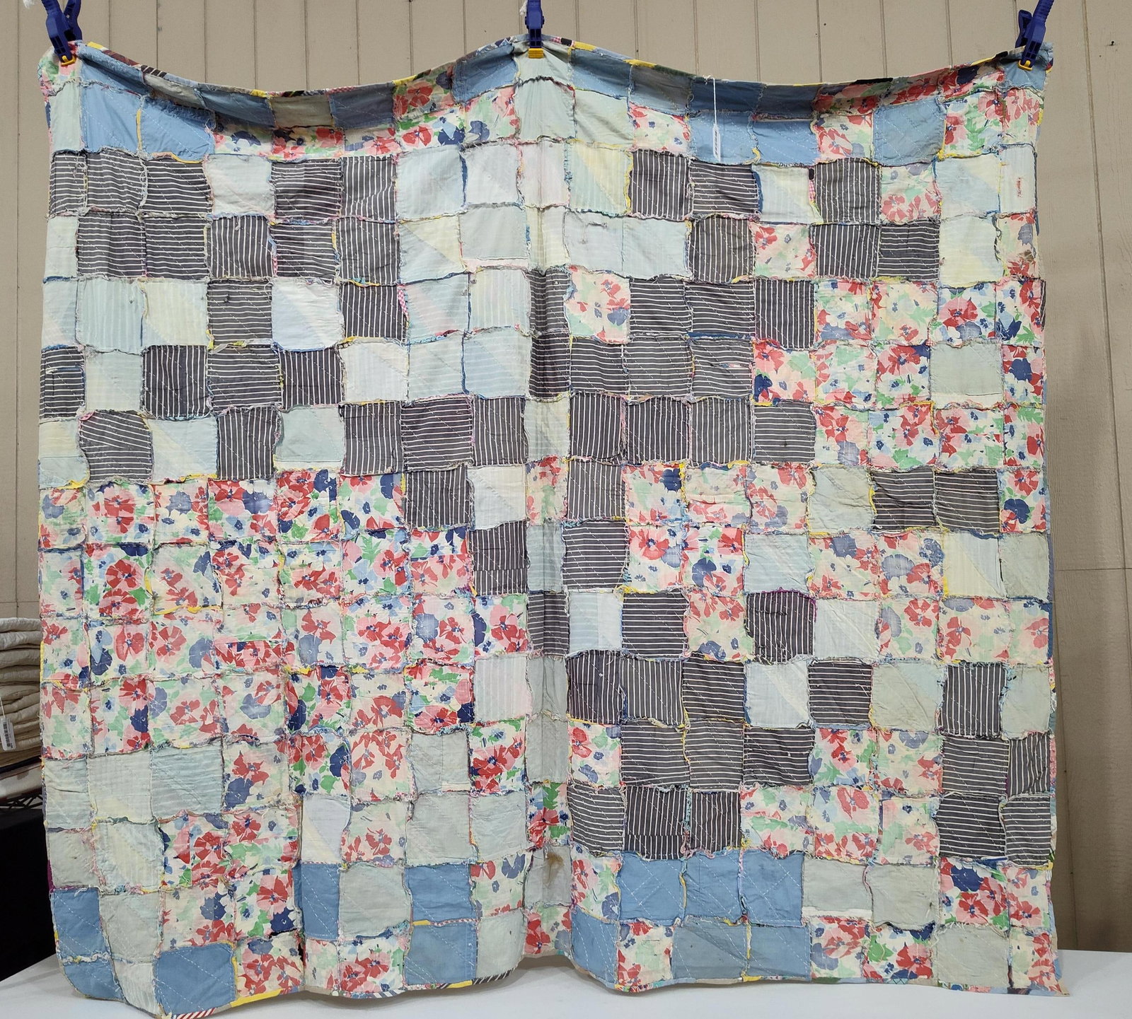Mid-20th C. Double-Sided Cotton Patchwork Quilt - 4