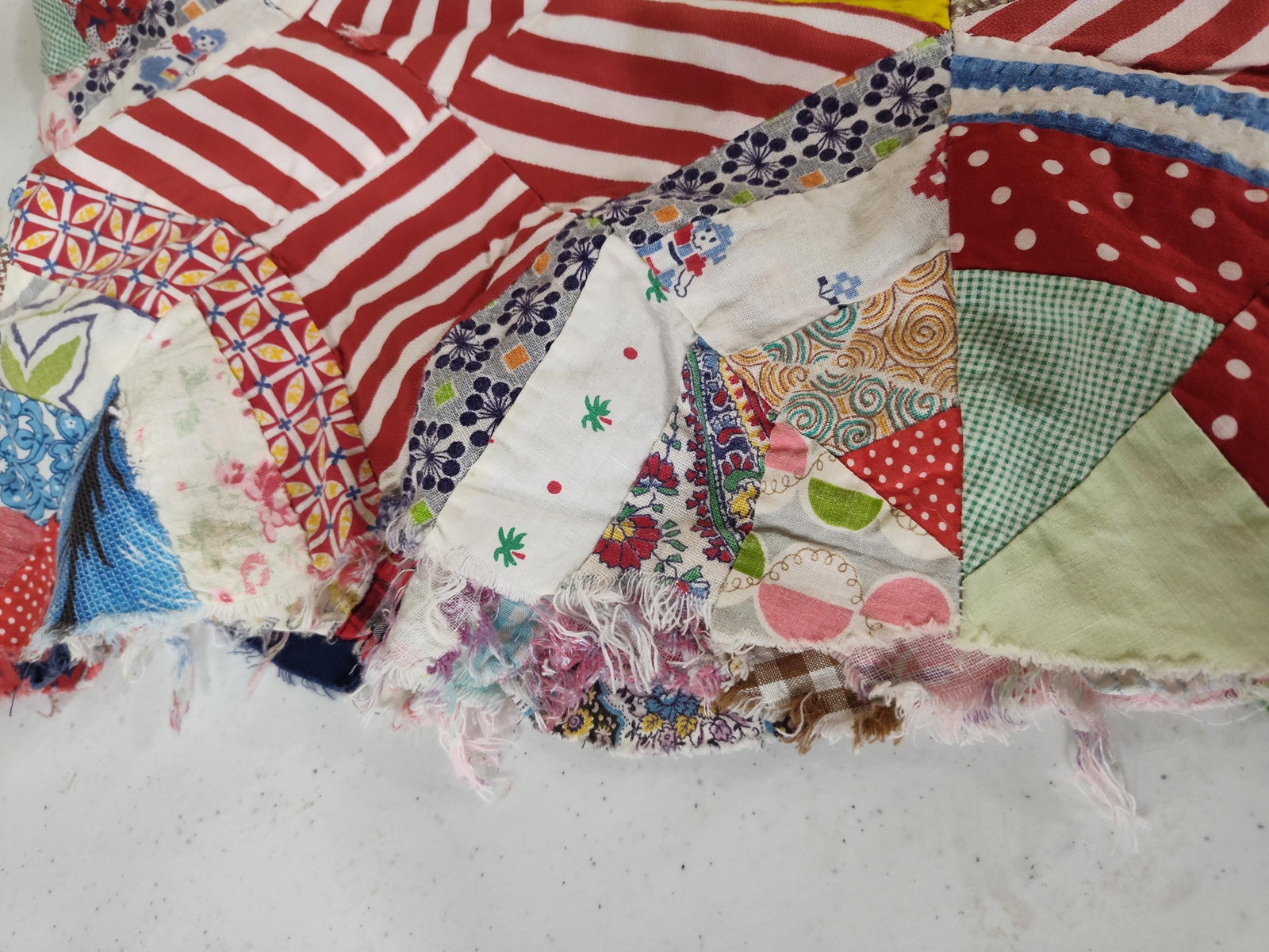 Mid-C. Spiderweb String-Pieced Cotton Quilt Top - 6