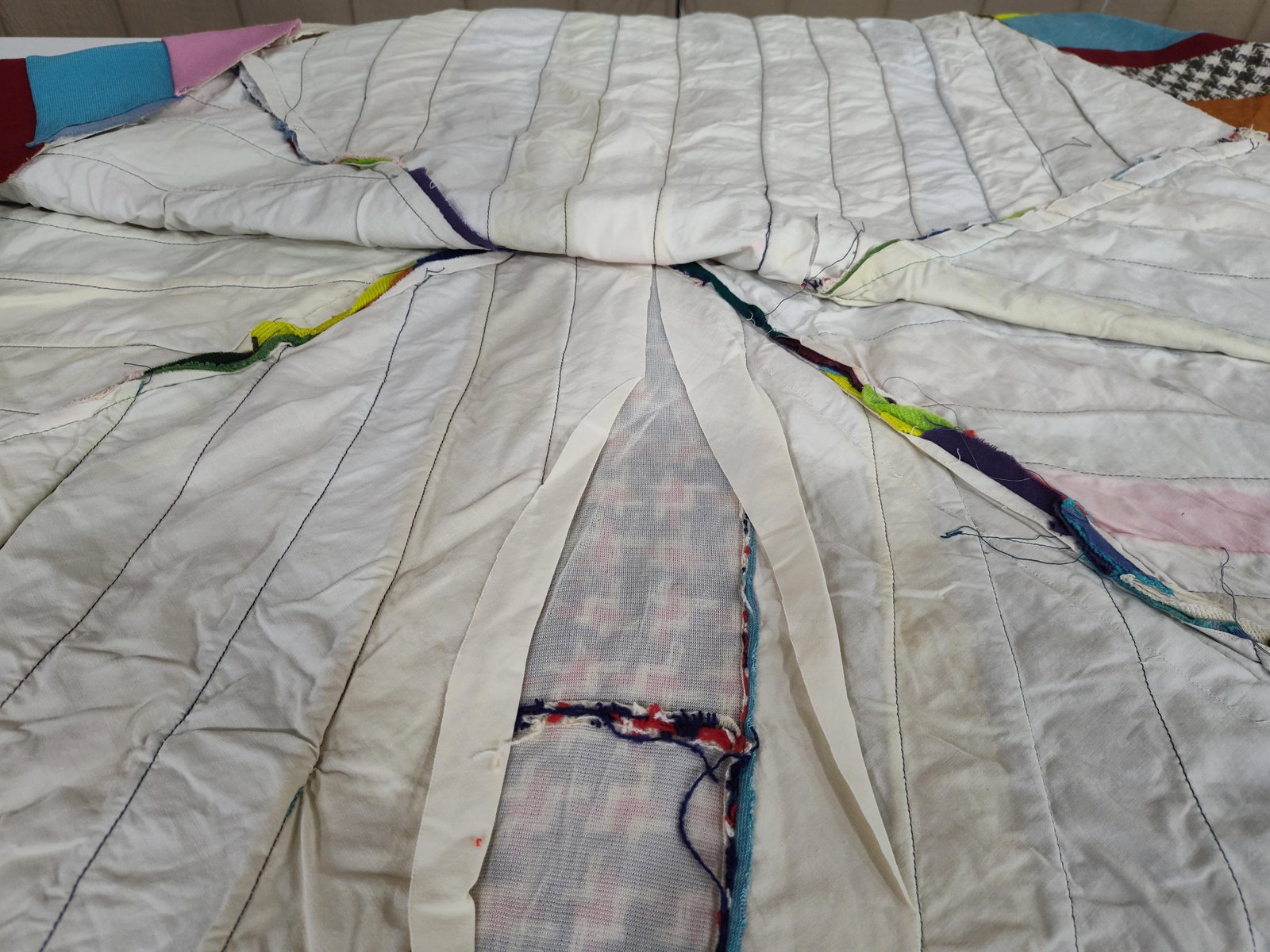 Mid-C. Spiderweb Mixed Scrap String Quilt - 6