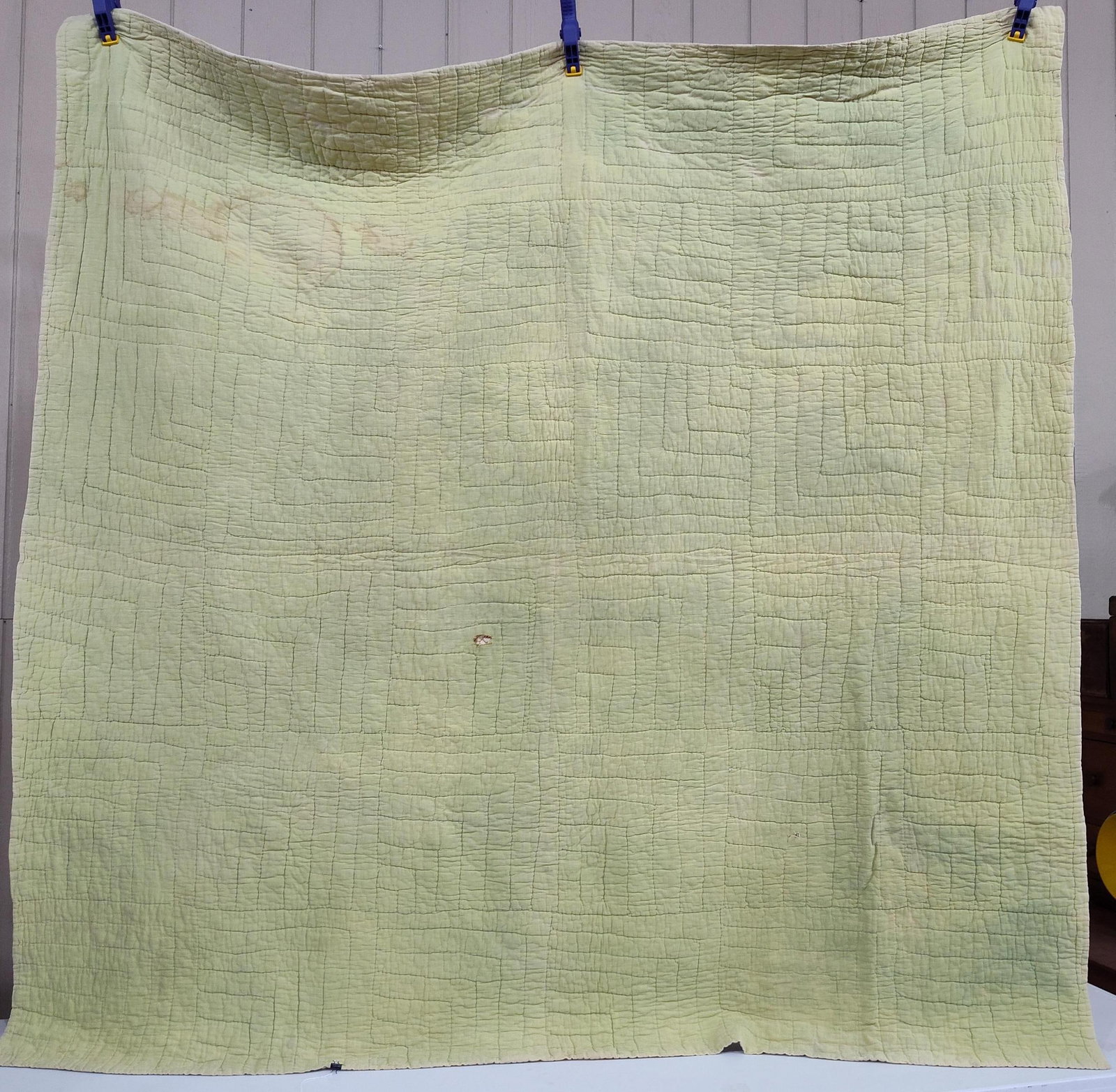 Hand-Quilted Sampler Patchwork Feed Sack Quilt - 4