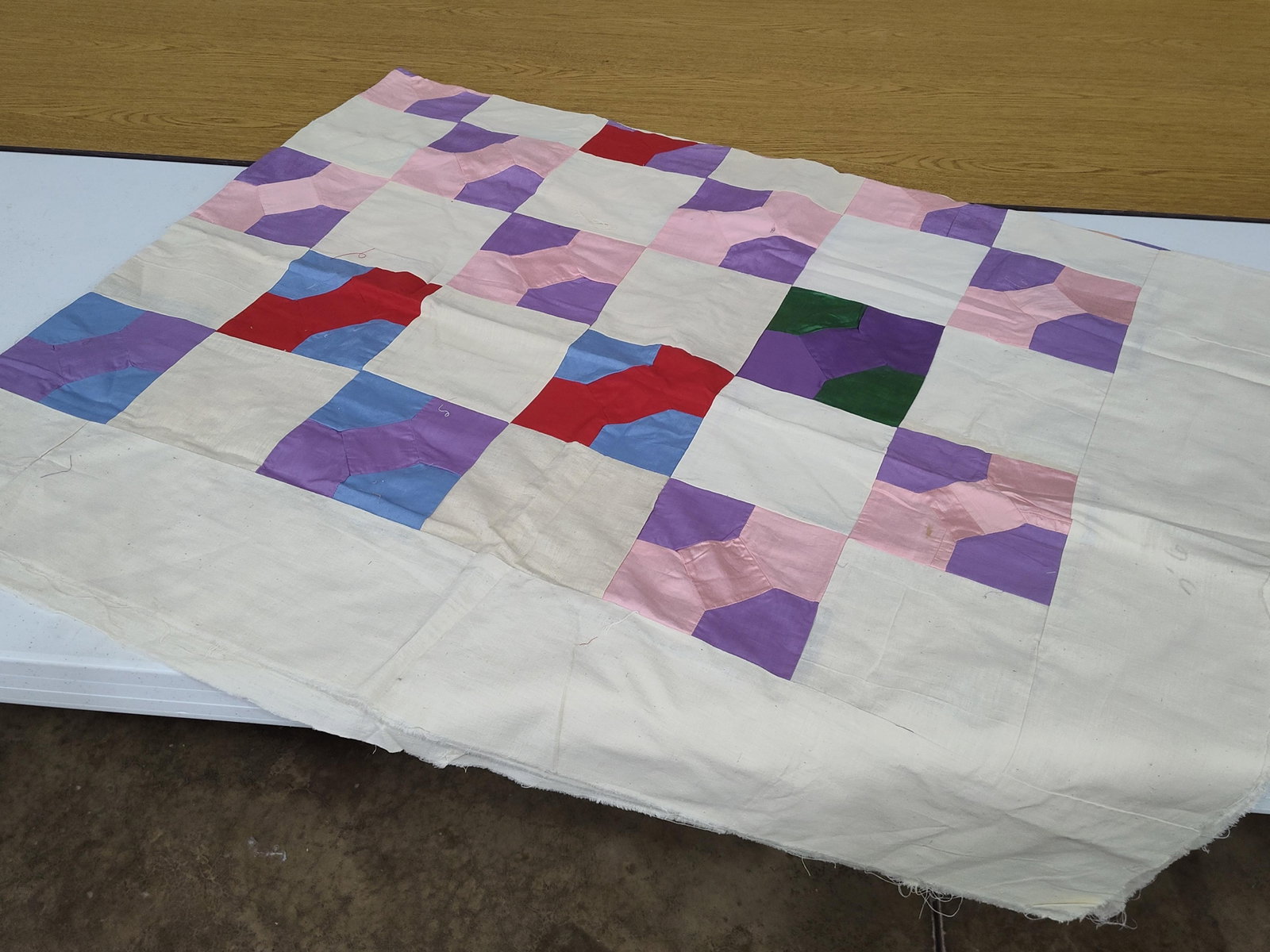 Mid-20th C. Bow Tie Patchwork Quilt Top - 3