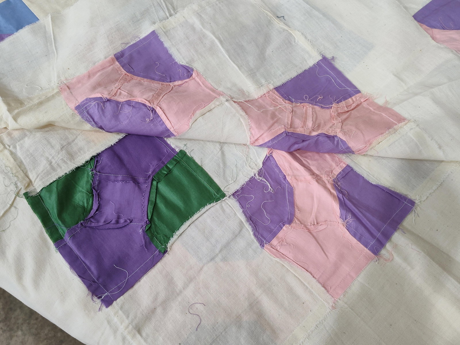 Mid-20th C. Bow Tie Patchwork Quilt Top - 5