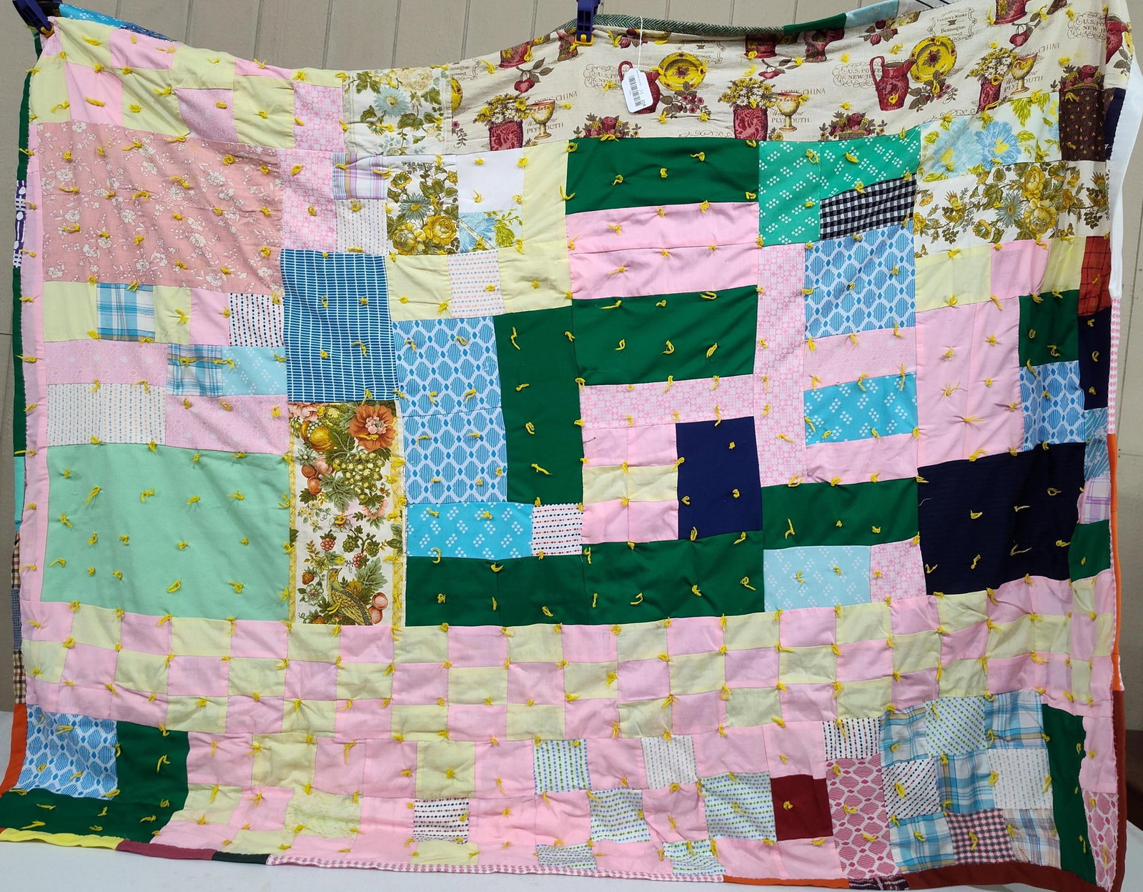 Double Sided Patchwork Tied Remnant Quilt - 2