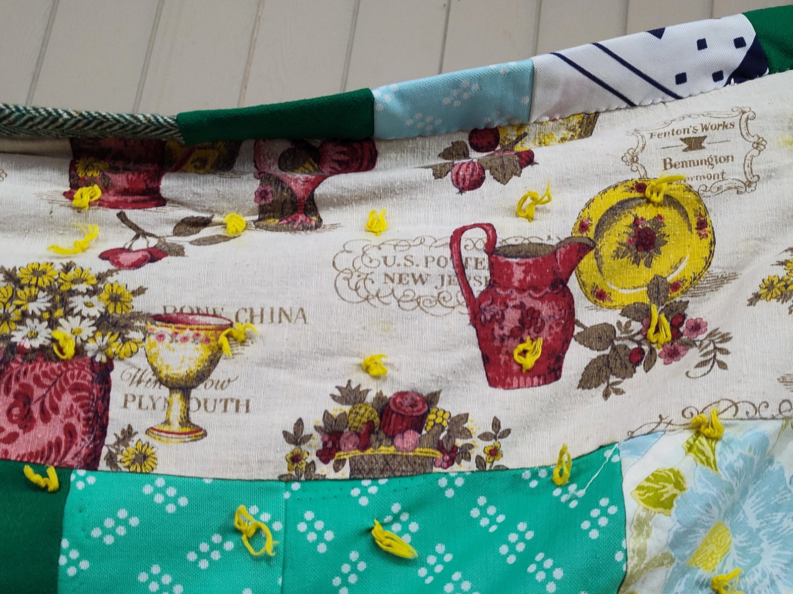 Double Sided Patchwork Tied Remnant Quilt - 3