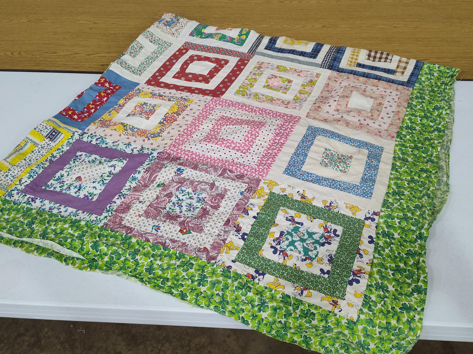 Disney Mickey Mouse Cotton Patchwork Quilt Top - 2