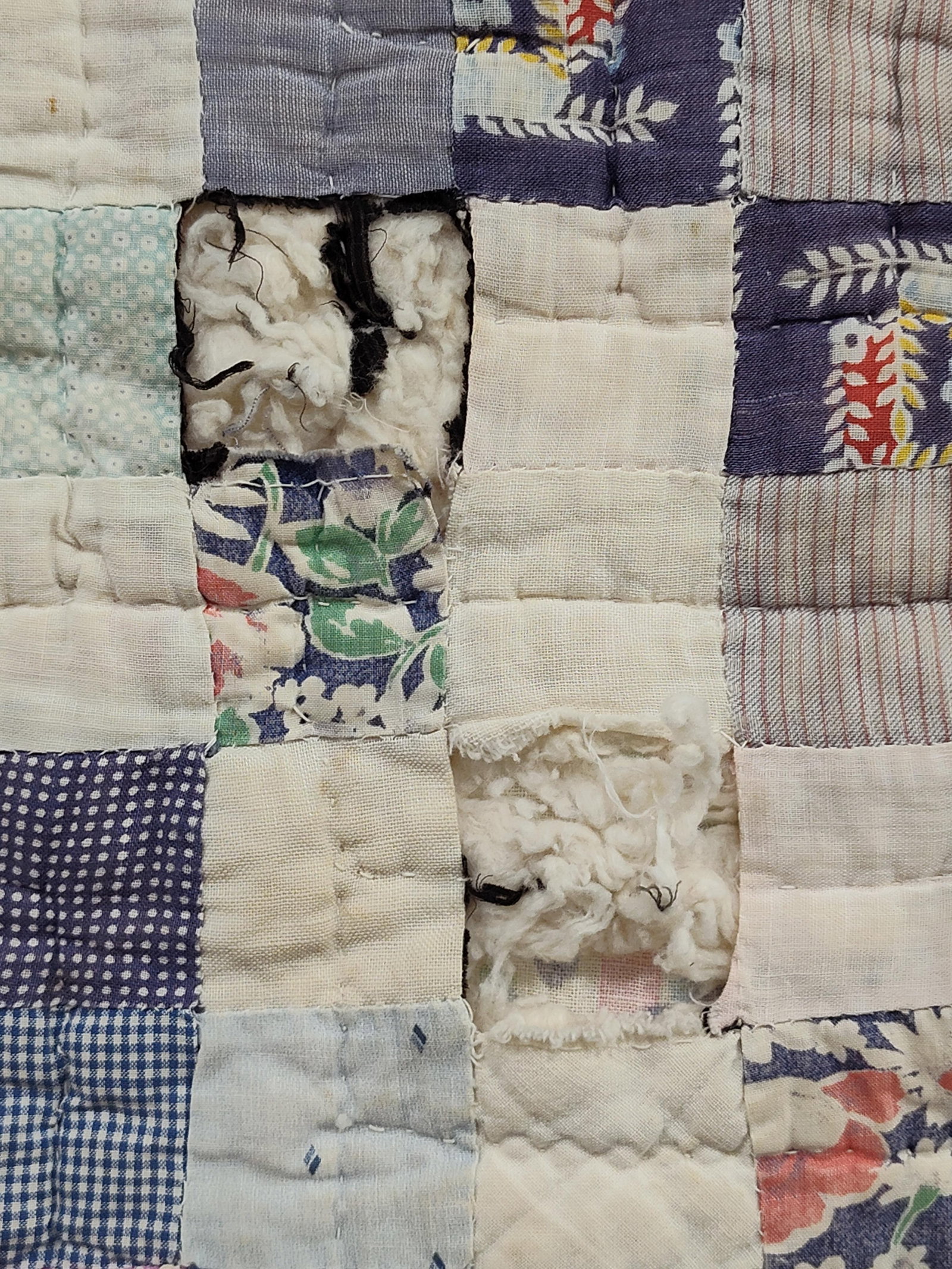 Trip Around the World Feed Sack Patchwork Quilt - 2